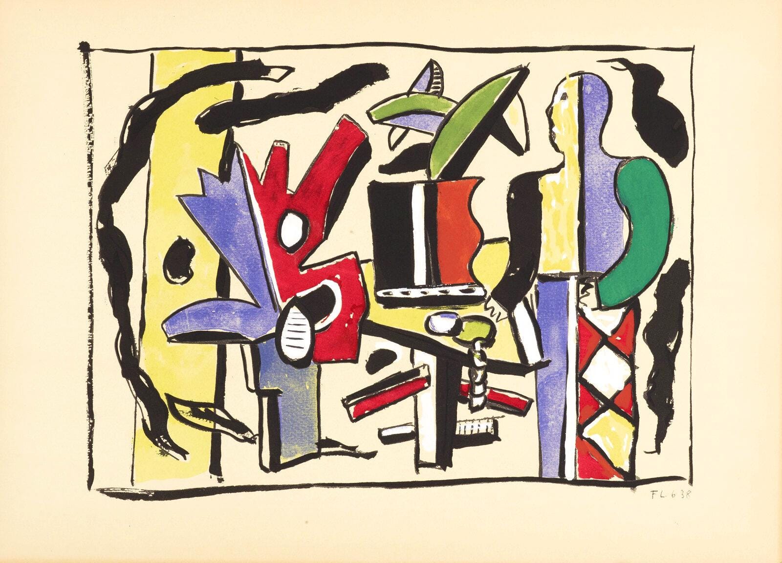 Fernand Léger, Composition, Douze Contemporains, Limited Edition Lithograph