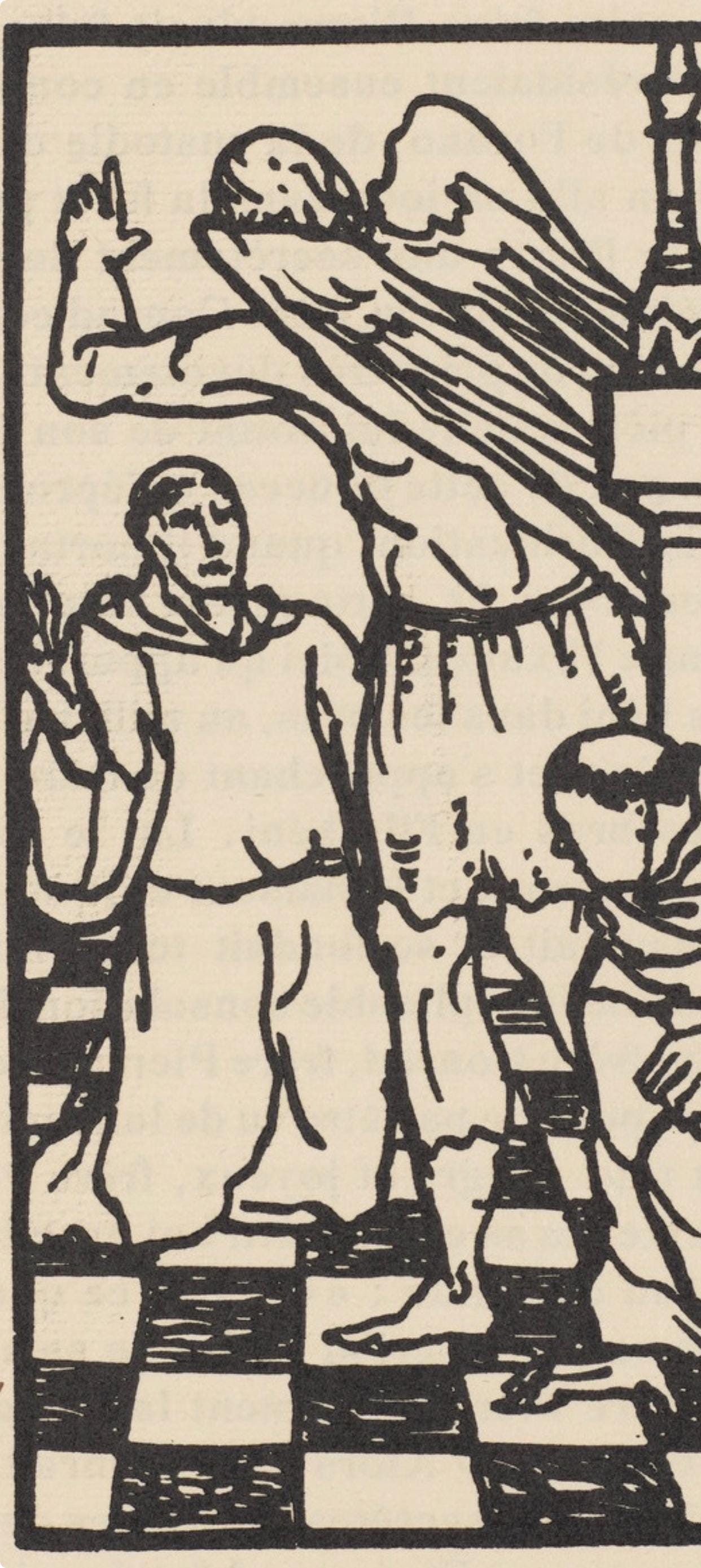 Émile Bernard, Composition (Morane, No. 100), Les Petites Fleurs de St. Françoise, Limited Edition Woodcut