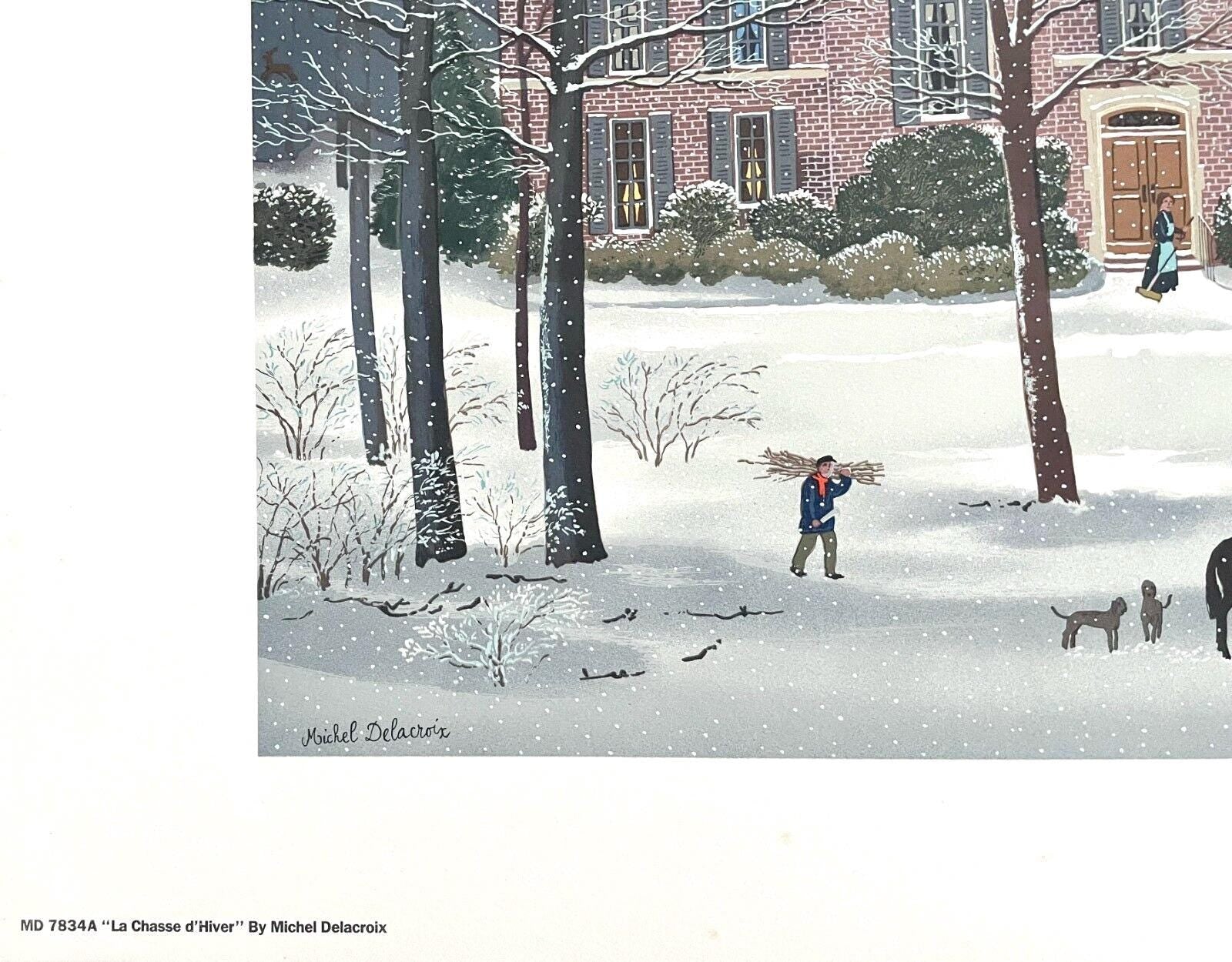 Michel Delacroix, La Chasse D'Hiver, Limited Edition Lithograph