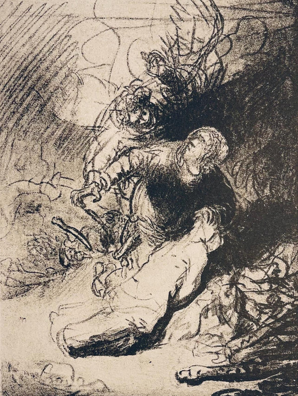 Rembrandt van Rijn, Abraham About to Sacrifice Isaac, Drawings from the Bible, Limited Edition Collotype