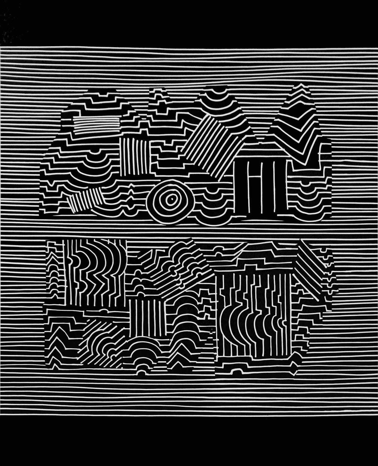 Victor Vasarely, Composition, Ondulatoires, Limited Edition Héliogravure