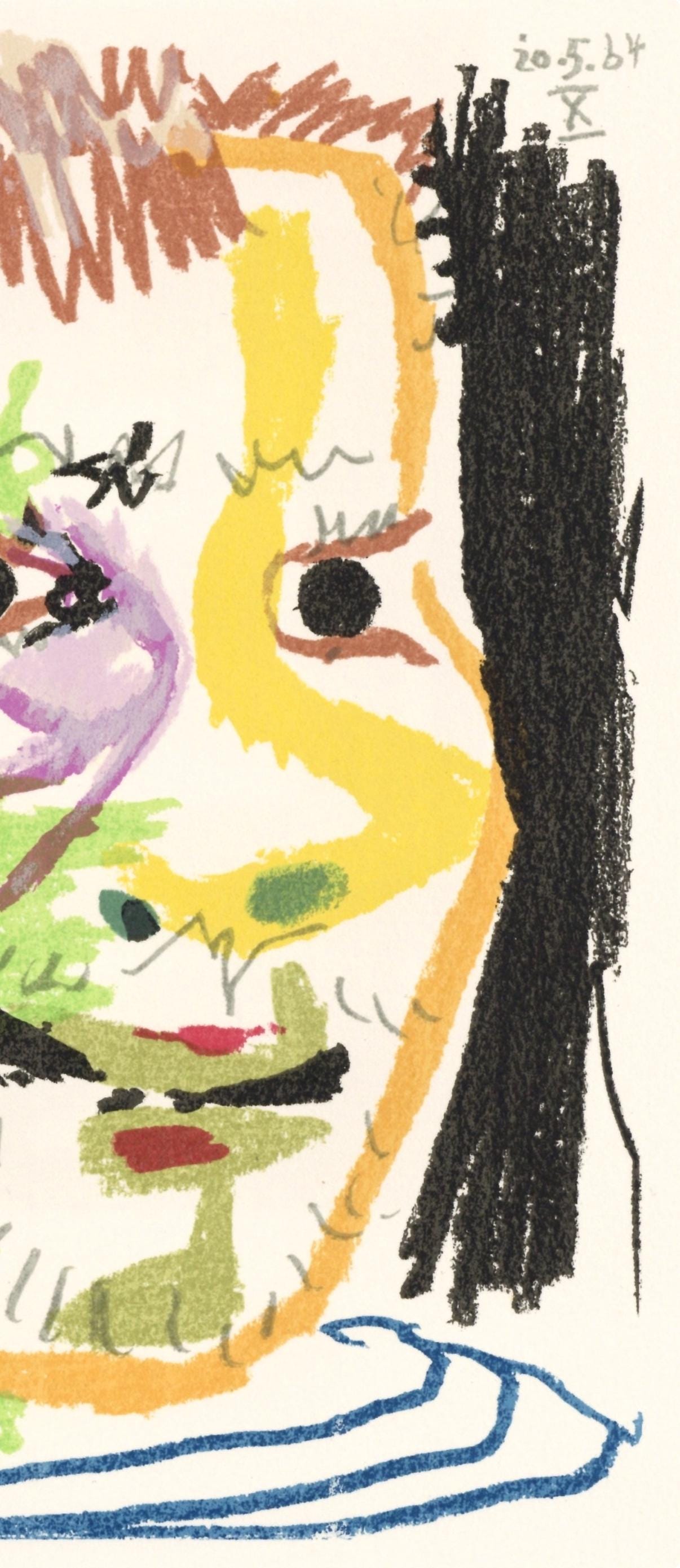 Pablo Picasso, Composition, Le Goût du Bonheur (Cramer 148; Bloch 2013), Limited Edition Mixed Media Lithograph