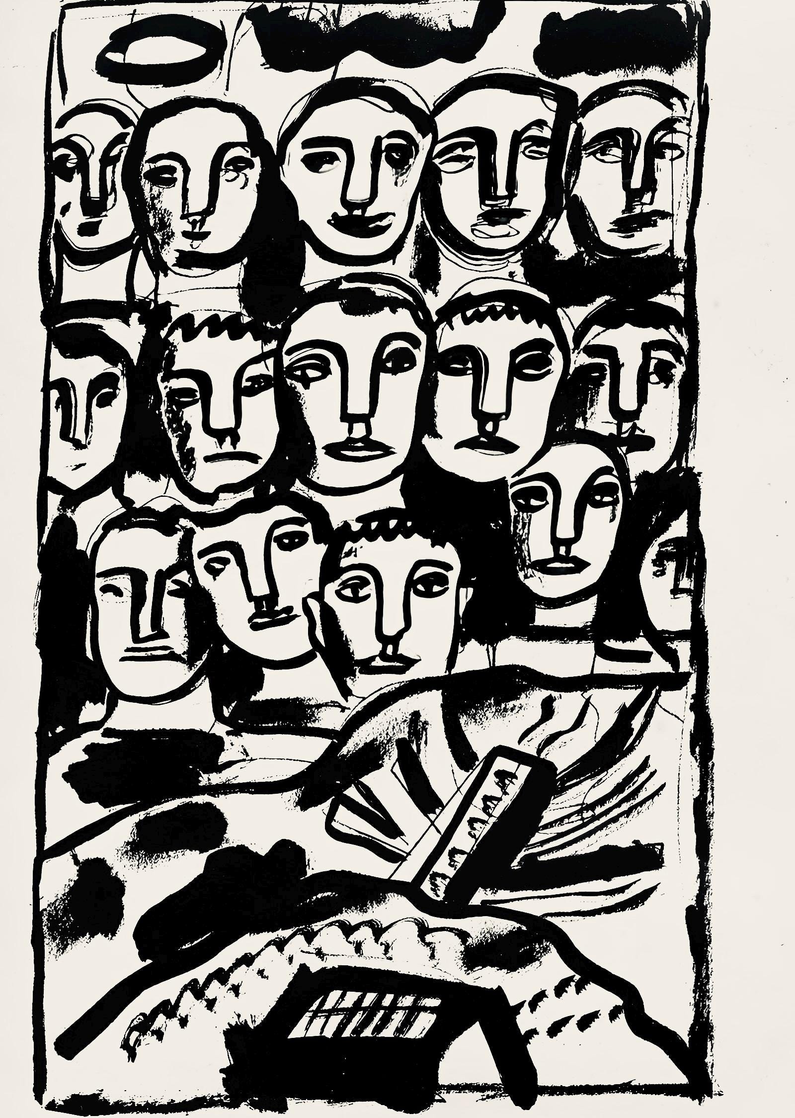 Fernand Léger, Composition, Levers de rideau sur la question du bonheur, Limited Edition Lithograph