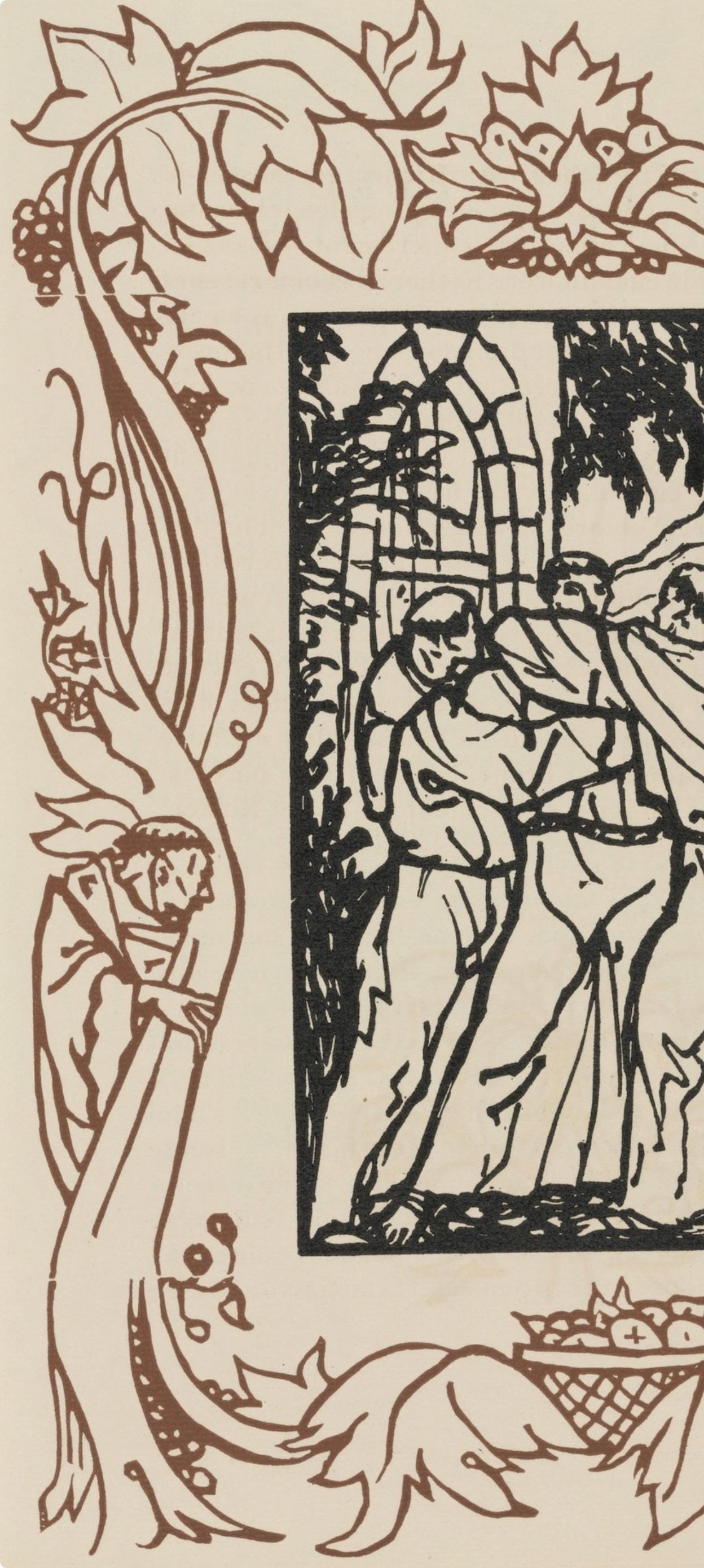 Émile Bernard, Composition (Morane, No. 100), Les Petites Fleurs de St. Françoise, Limited Edition Woodcut