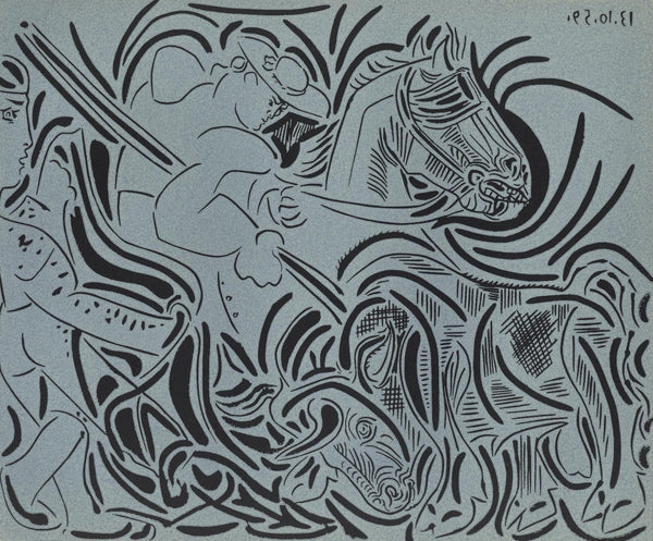 Pablo Picasso, Lance III (Orozco 214), Grabados al linóleo, Limited Edition Linocut
