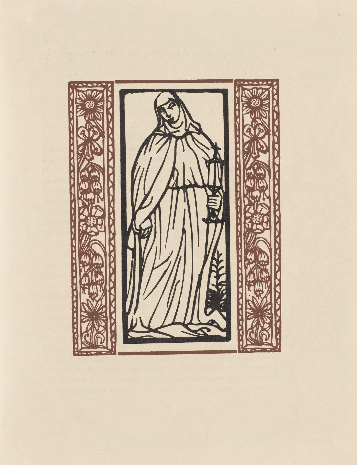 Émile Bernard, Composition (Morane, No. 100), Les Petites Fleurs de St. Françoise, Limited Edition Woodcut