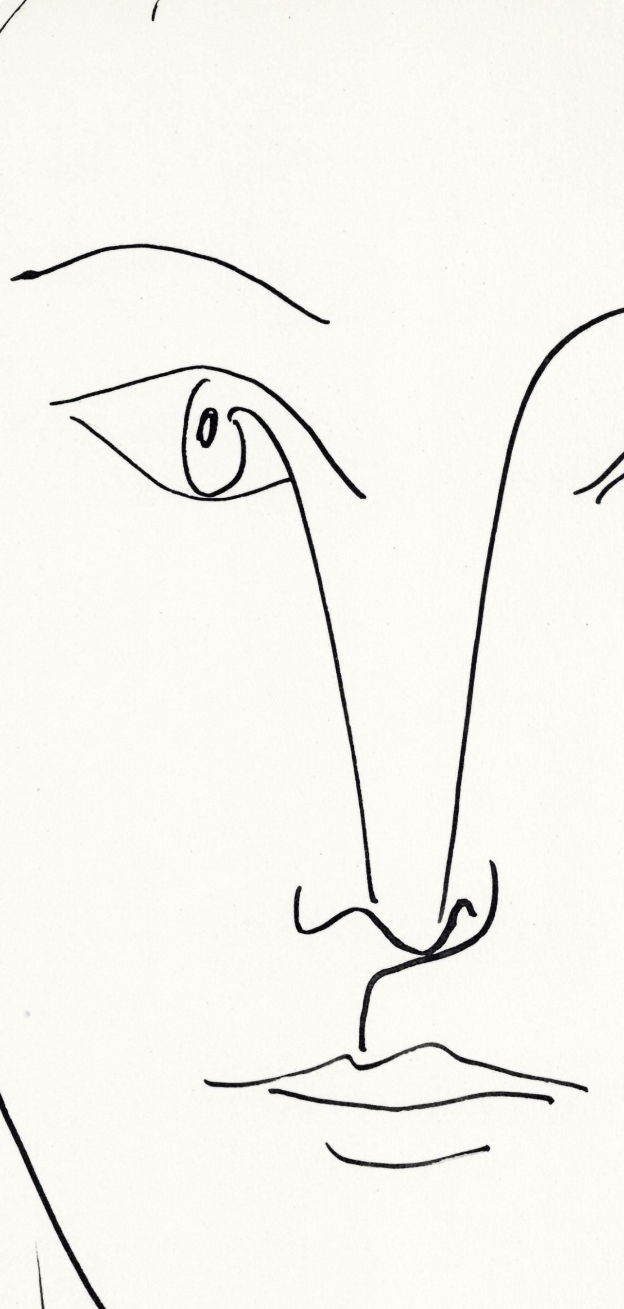 Pablo Picasso, Visage féminin, de face (Cramer No. 84), 40 dessins de Picasso en marge du Buffon, Limited Edition Lithograph
