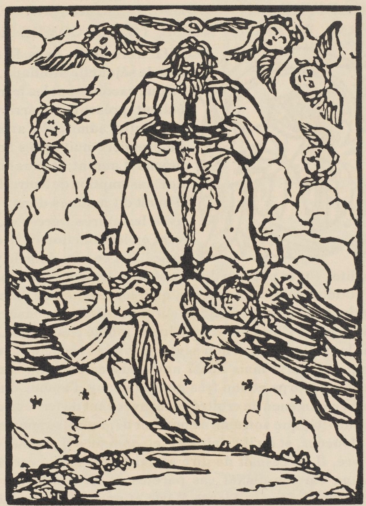 Émile Bernard, Composition (Morane, No. 100), Les Petites Fleurs de St. Françoise, Limited Edition Woodcut