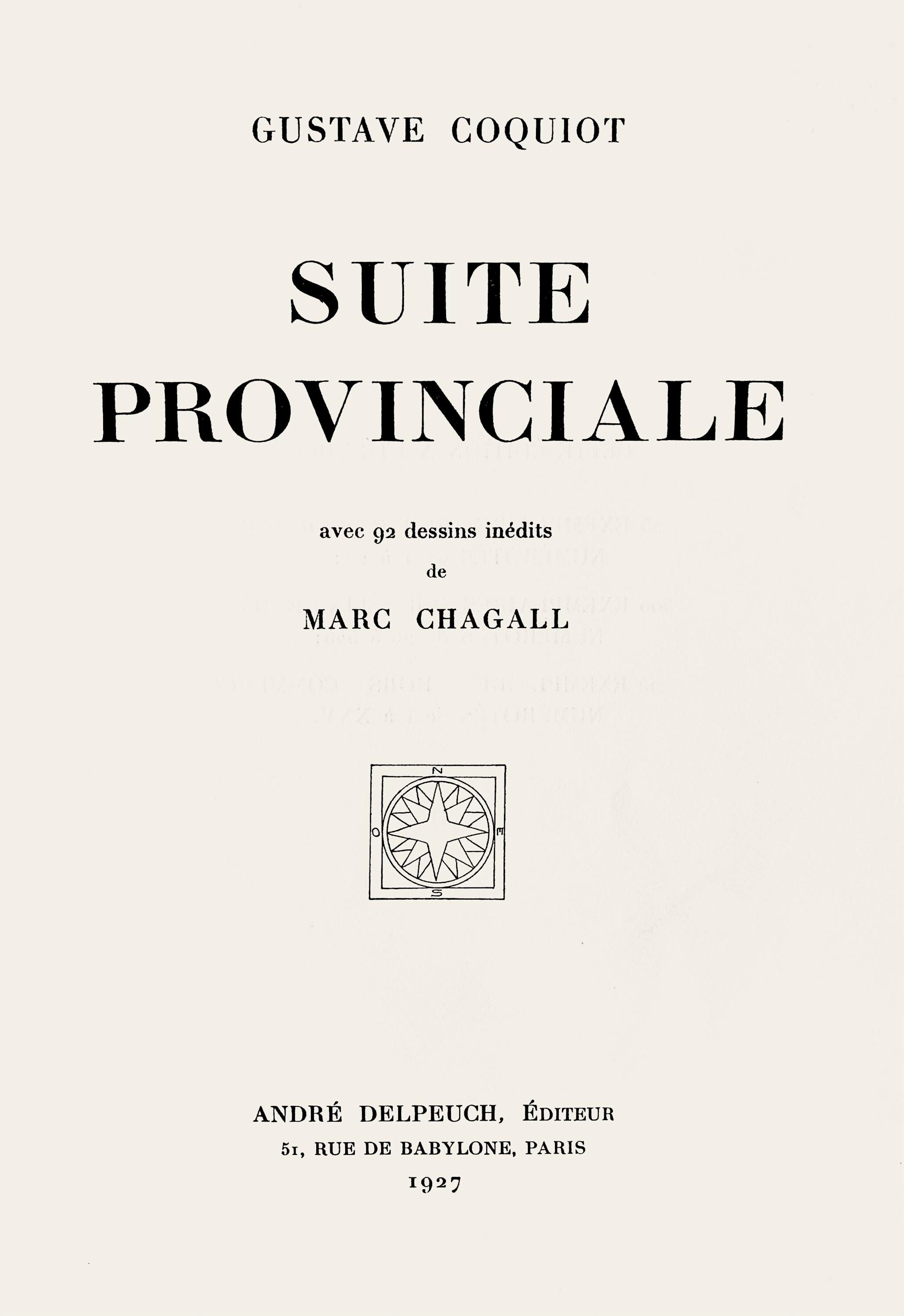 Marc Chagall, Composition, Suite Provinciale avec 92 dessins inédits de Marc Chagall, Limited Edition Lithograph