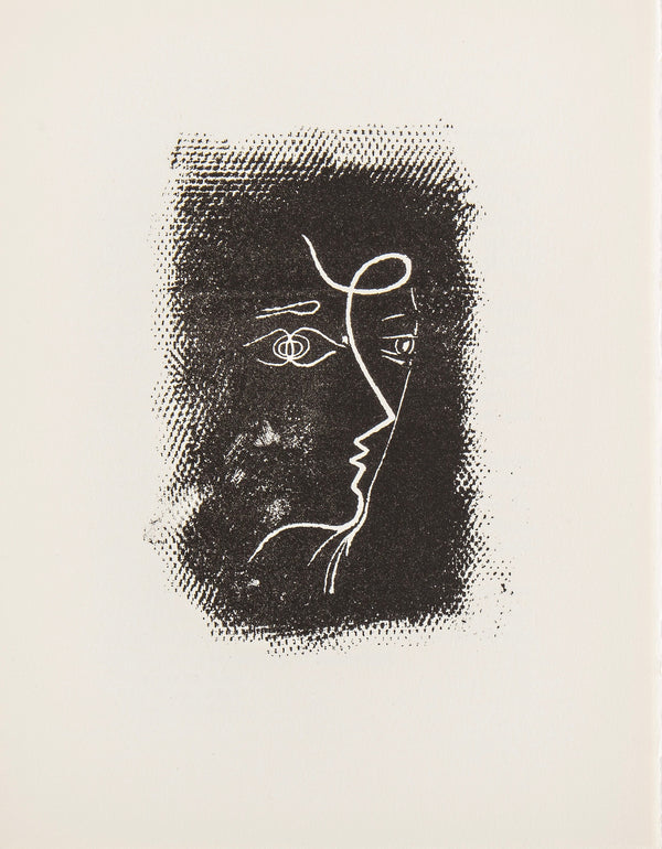 Georges Braque, Profil de femme (Mourlot 25), Souvenirs et portraits d'artistes, Limited Edition Lithograph