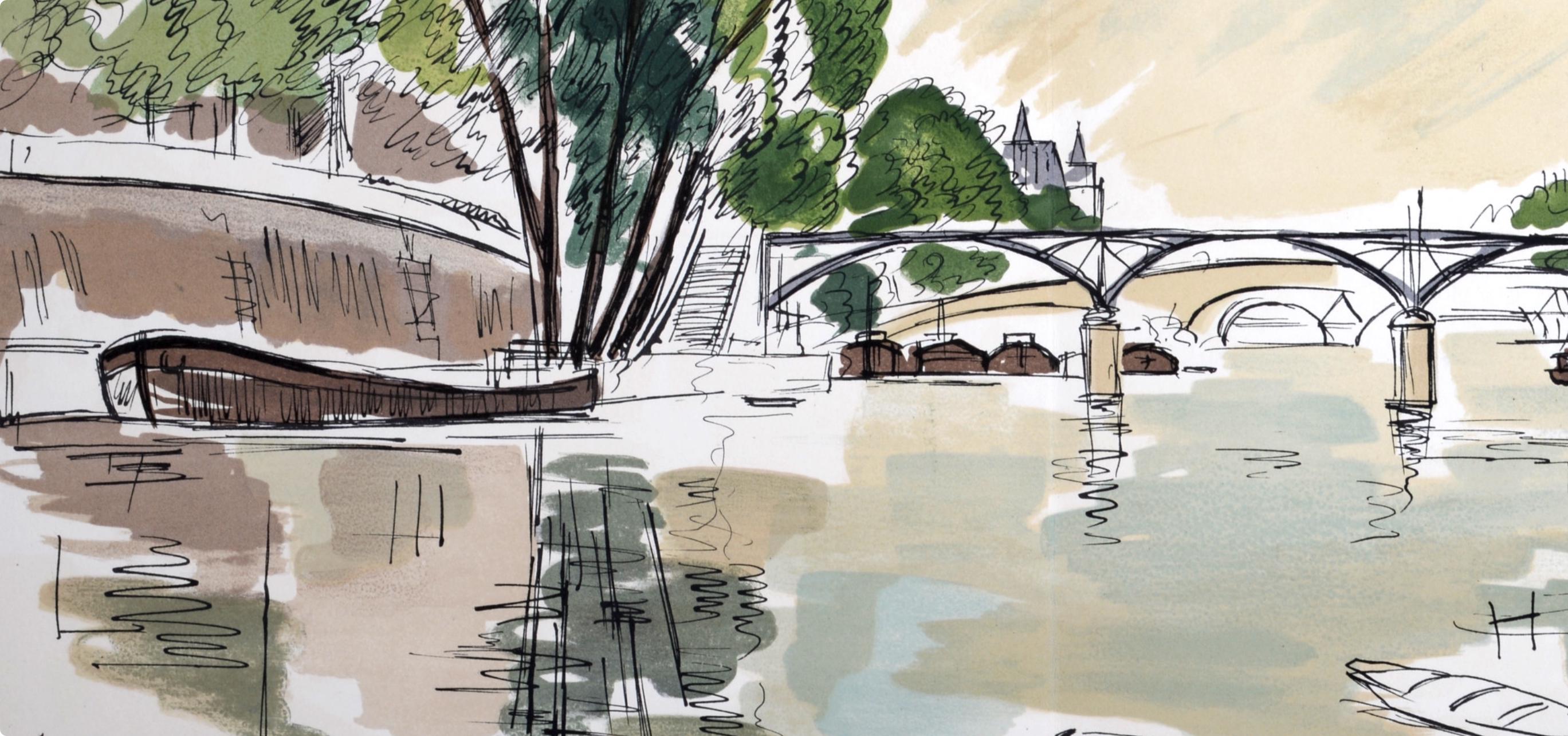 André Dunoyer de Segonzac, Composition, Regards sur Paris, Limited Edition Lithograph