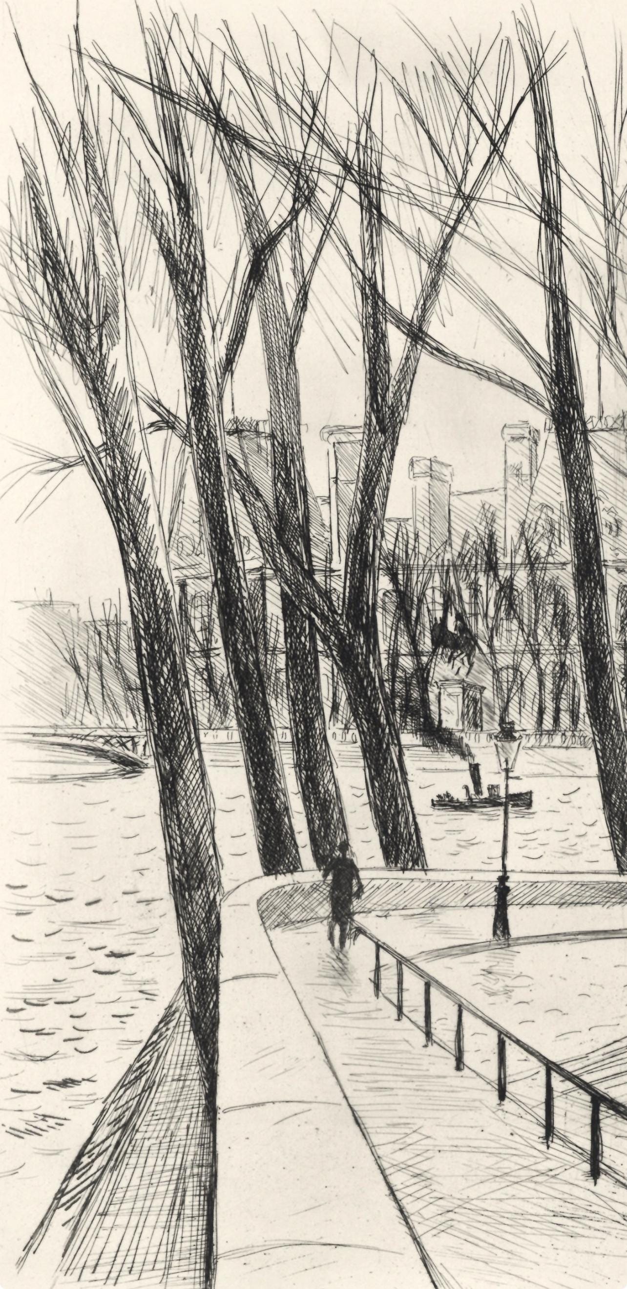 Robert Louis Antral, L'Hôtel de Ville, A La gloire à Paris, Limited Edition Etching