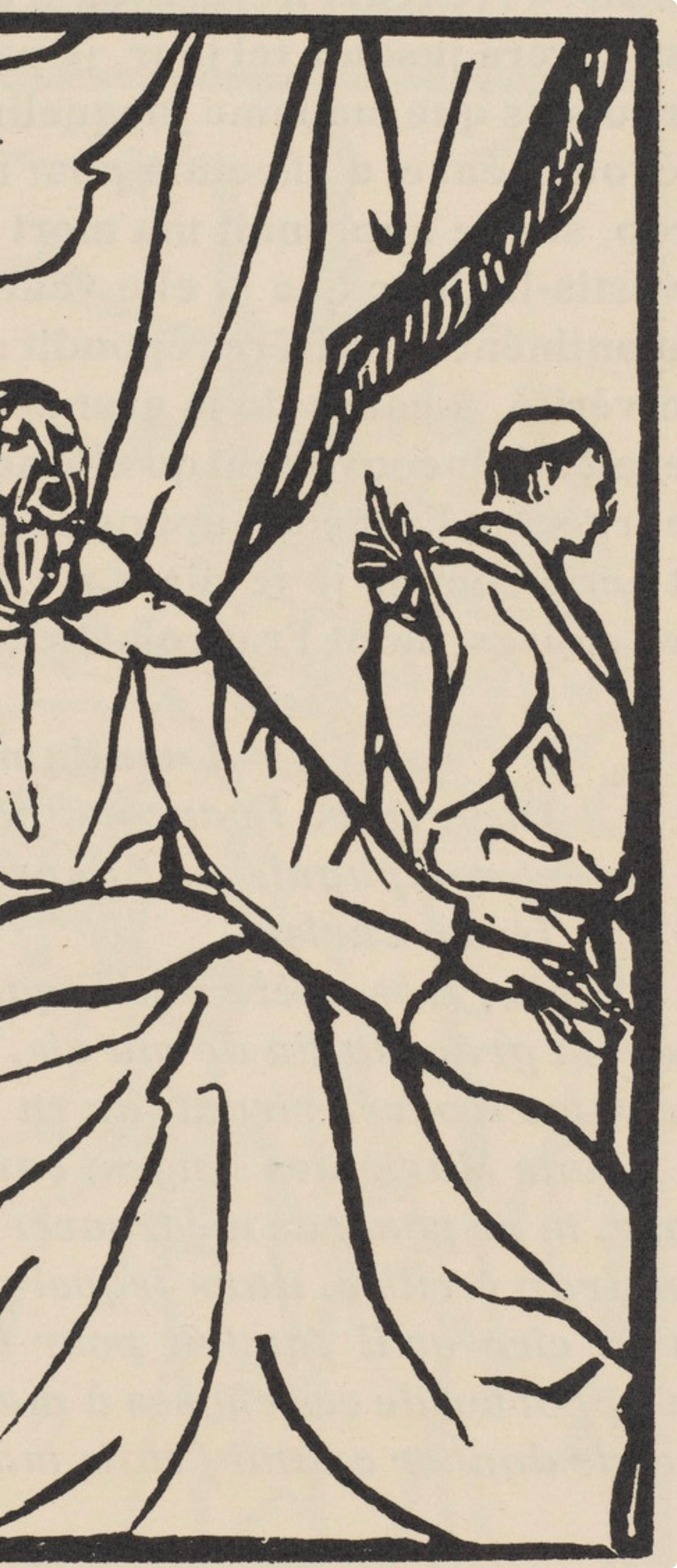 Émile Bernard, Composition (Morane, No. 100), Les Petites Fleurs de St. Françoise, Limited Edition Woodcut
