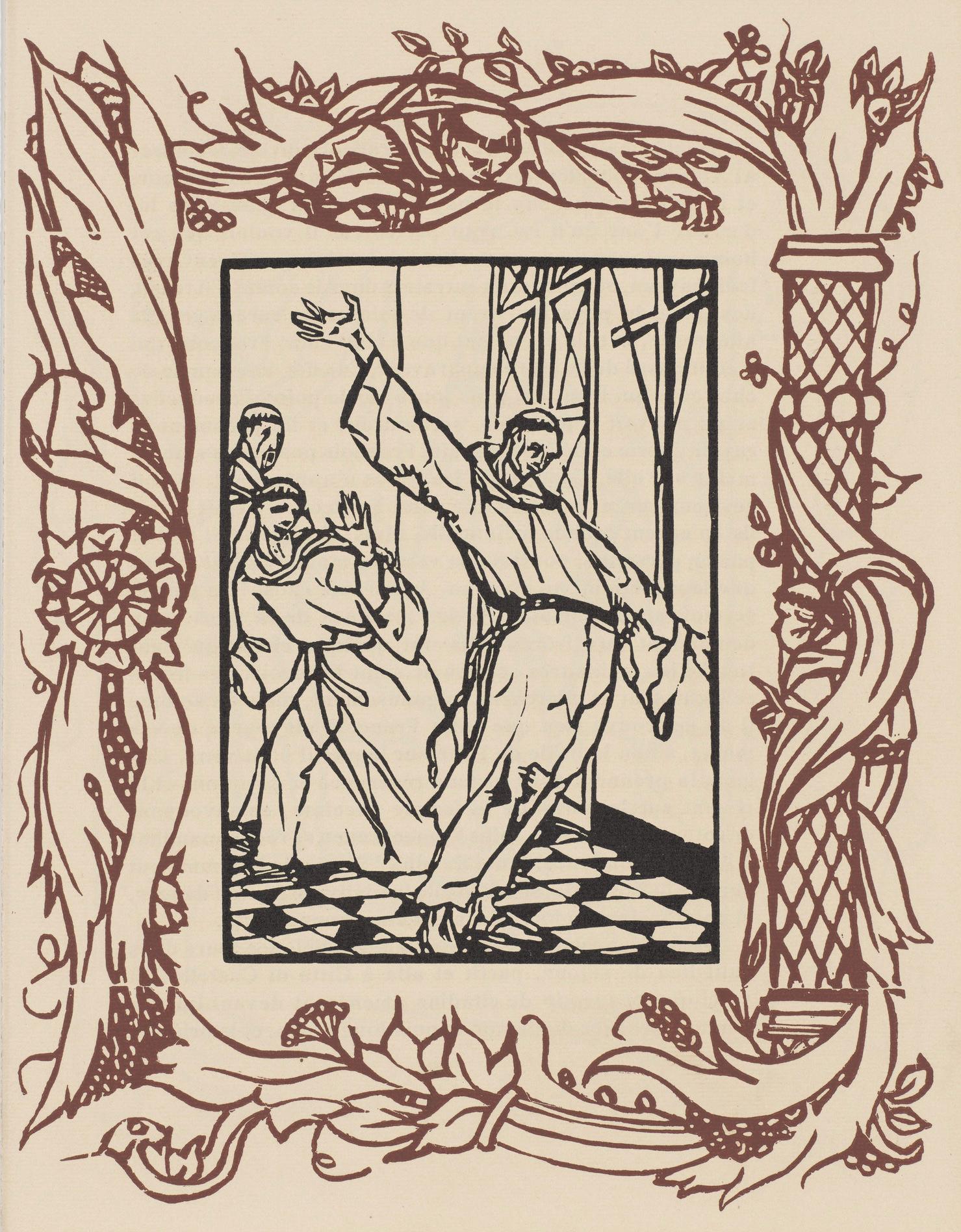 Émile Bernard, Composition (Morane, No. 100), Les Petites Fleurs de St. Françoise, Limited Edition Woodcut