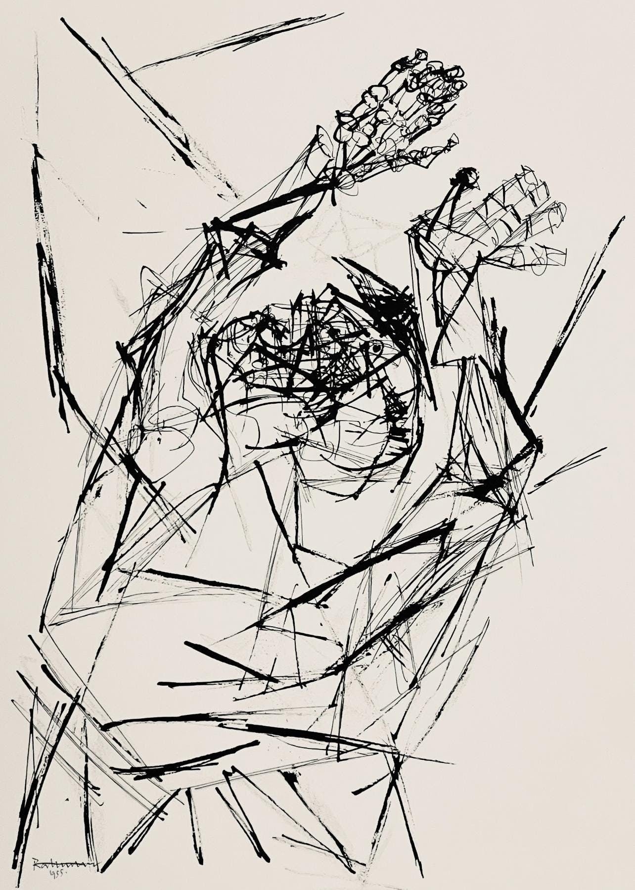 Abraham Rattner, The valley of dry bones, Limited Edition Lithograph