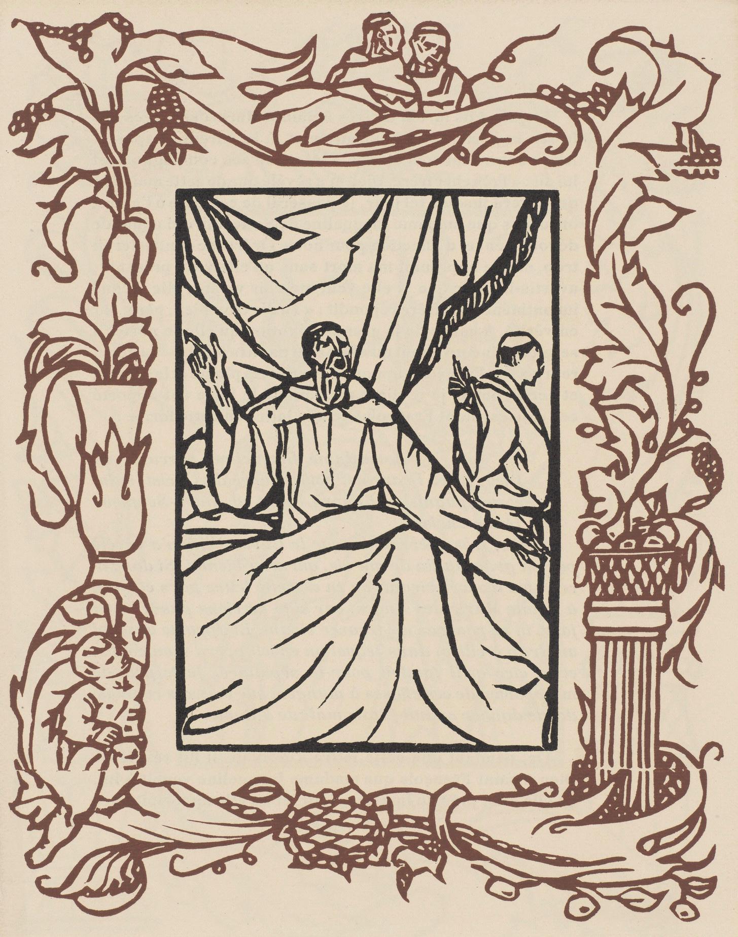 Émile Bernard, Composition (Morane, No. 100), Les Petites Fleurs de St. Françoise, Limited Edition Woodcut