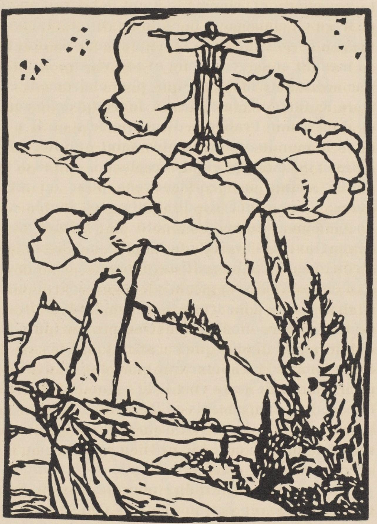 Émile Bernard, Composition (Morane, No. 100), Les Petites Fleurs de St. Françoise, Limited Edition Woodcut