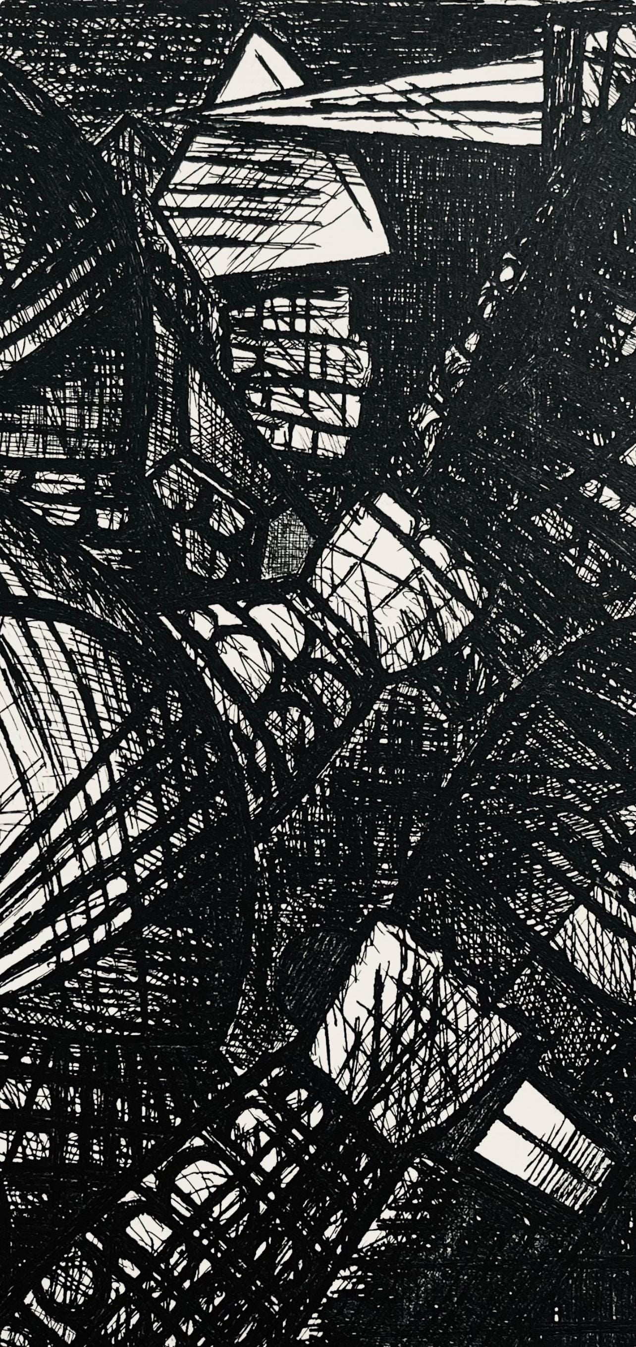 Marcel Gromaire, Le Combat, Scène XXV, Shakespeare, Macbeth, Eaux-fortes de Gromaire, Limited Edition Etching