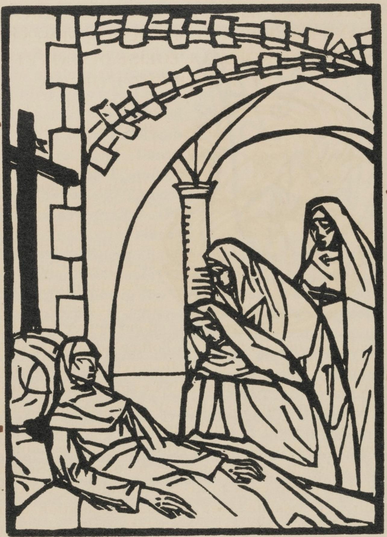 Émile Bernard, Composition (Morane, No. 100), Les Petites Fleurs de St. Françoise, Limited Edition Woodcut