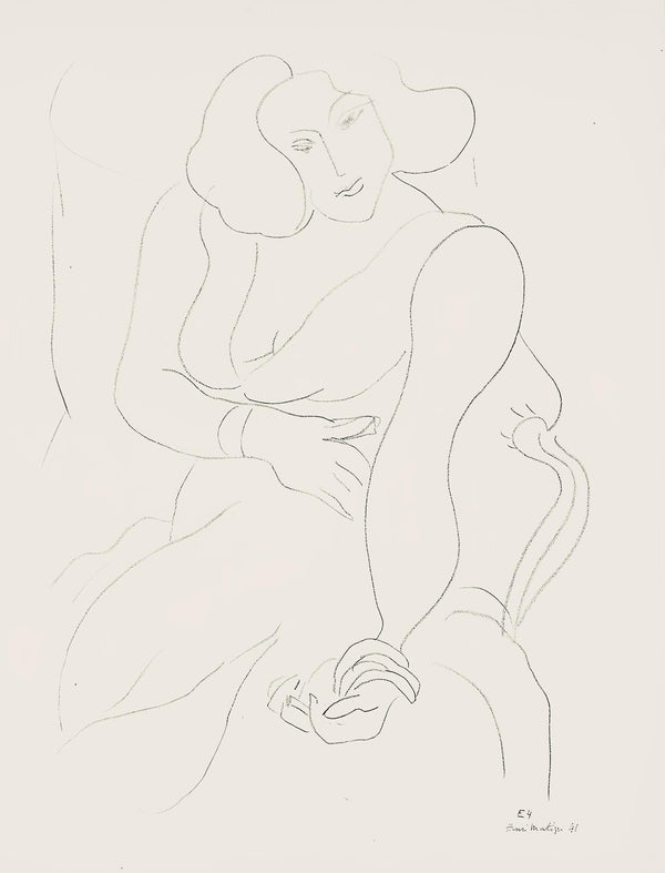 Henri Matisse, Série E, var. 4 (Duthuit 9), Henri Matisse, Dessins, Thèmes et variations, Limited Edition Lithograph