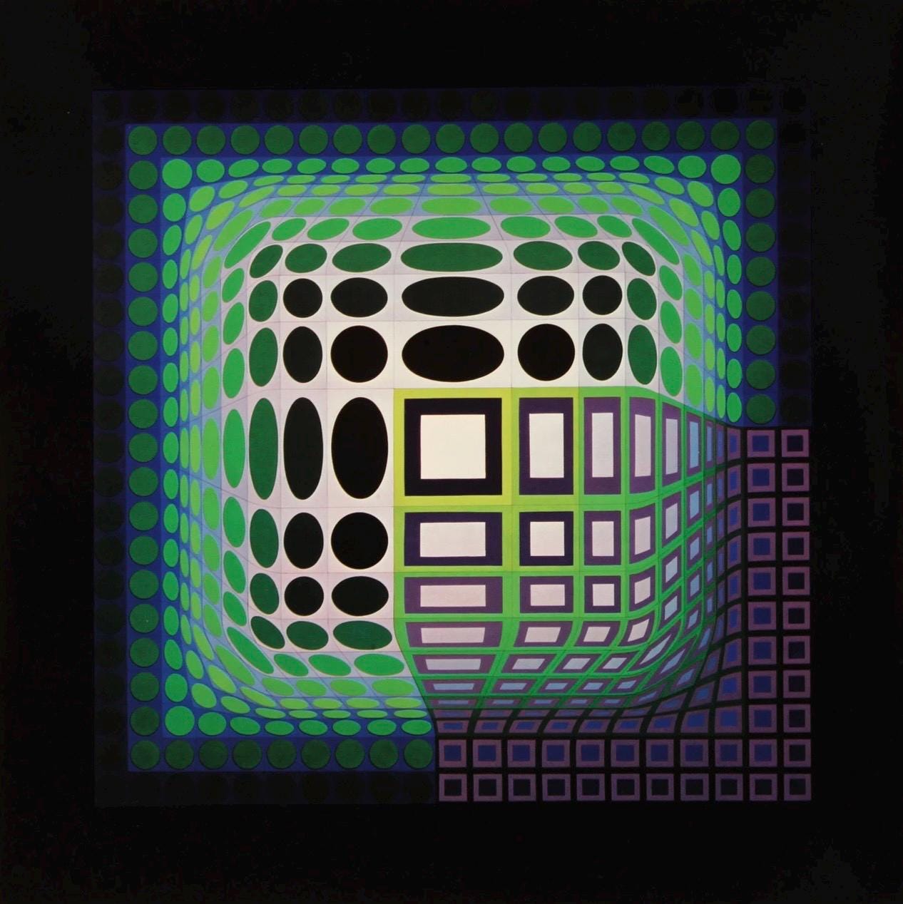 Victor Vasarely, Composition, Damier, Limited Edition Héliogravure