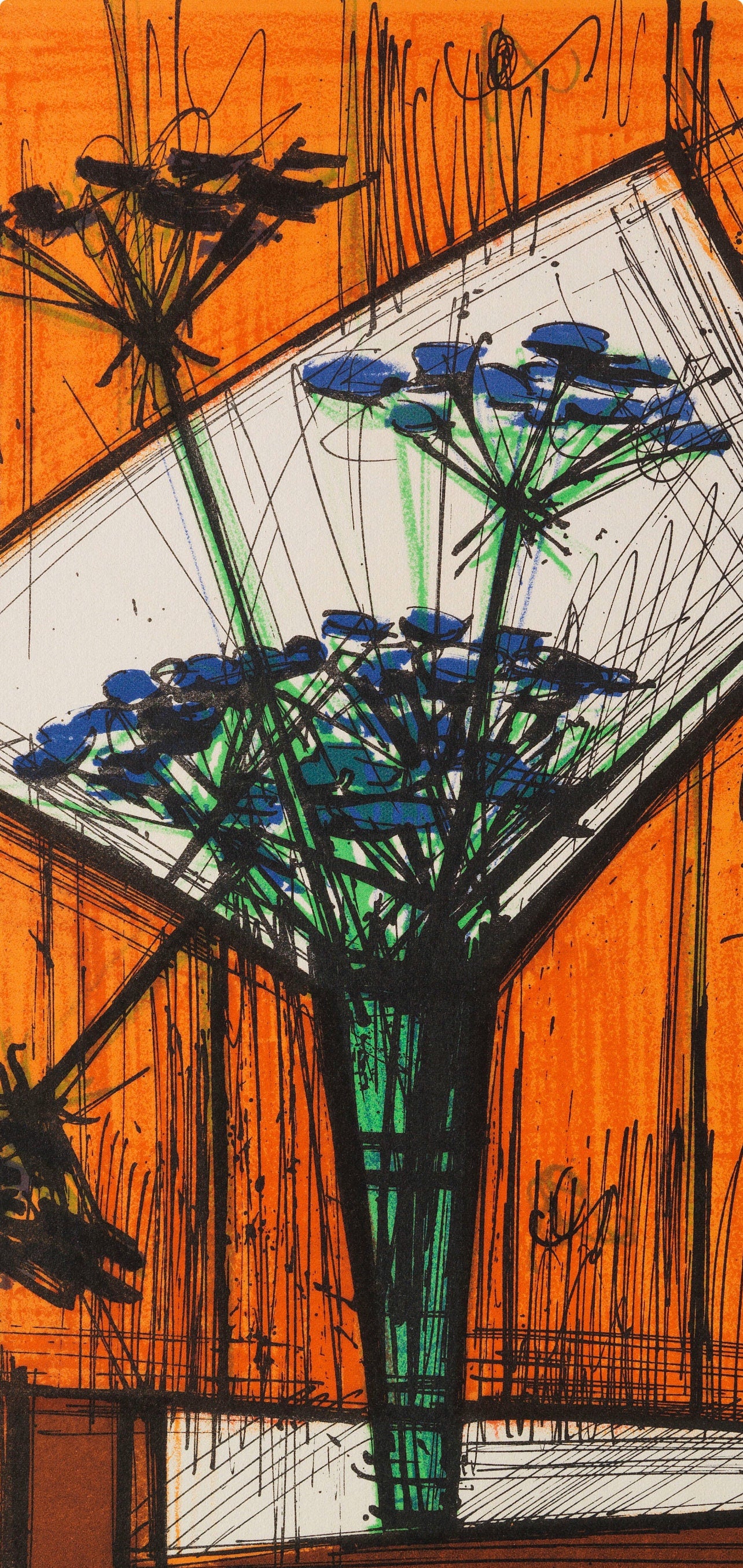 Bernard Buffet, Les ombelles, Souvenirs et portraits d'artistes, Limited Edition Lithograph