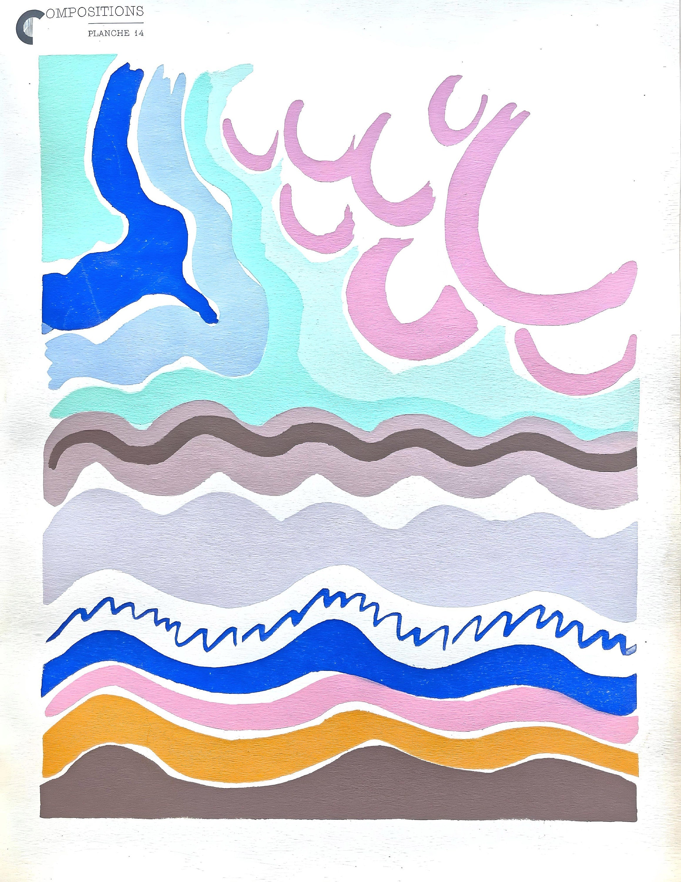 Sonia Delaunay, Planche No. 14, Compositions, couleurs, idées: Sonia Delaunay, Limited Edition Lithograph
