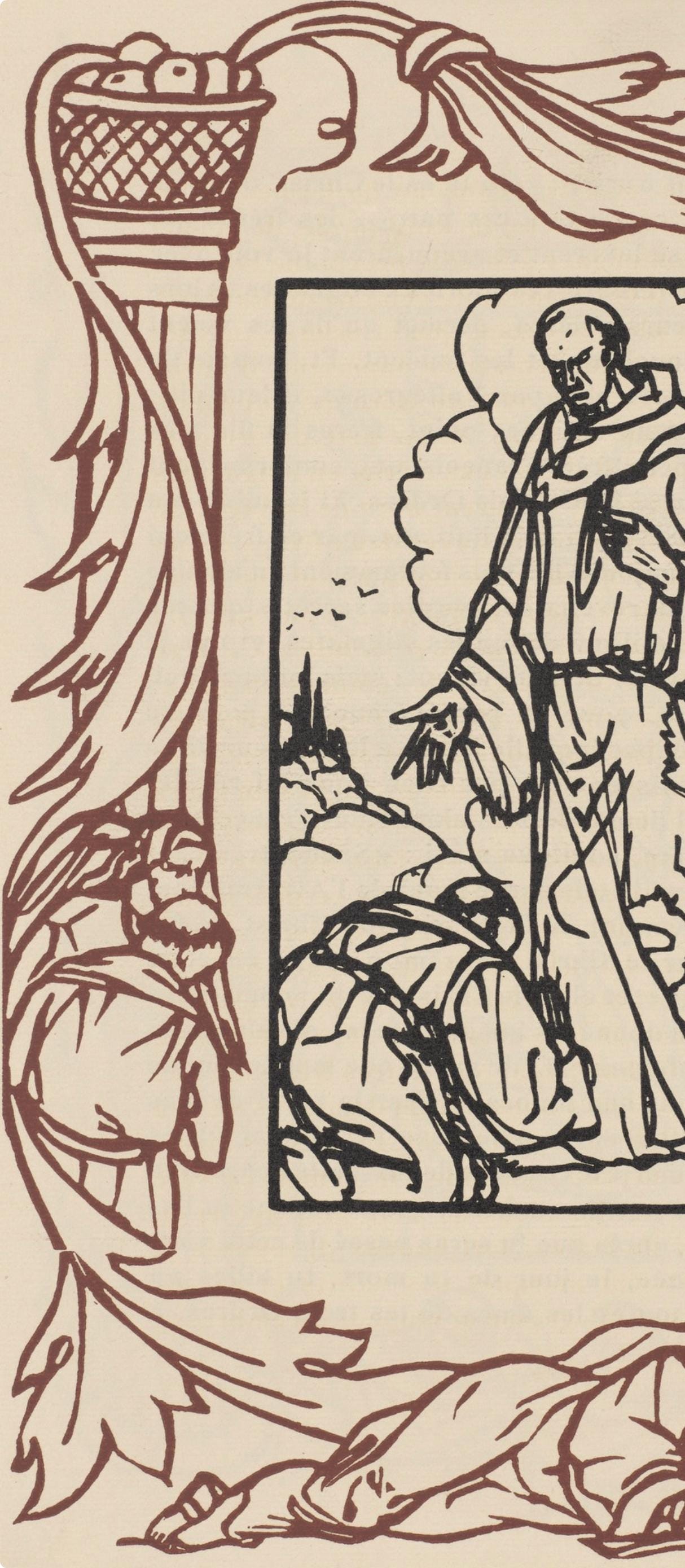 Émile Bernard, Composition (Morane, No. 100), Les Petites Fleurs de St. Françoise, Limited Edition Woodcut