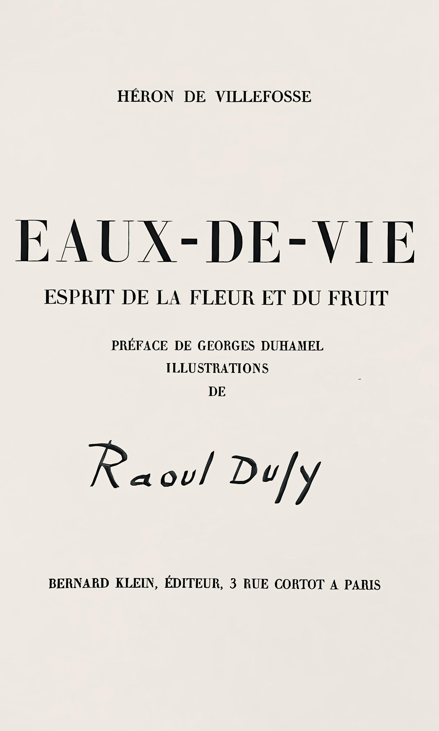 Raoul Dufy, Composition, Eaux-de-vie, Esprit de la fleur et du fruit, Limited Edition Lithograph