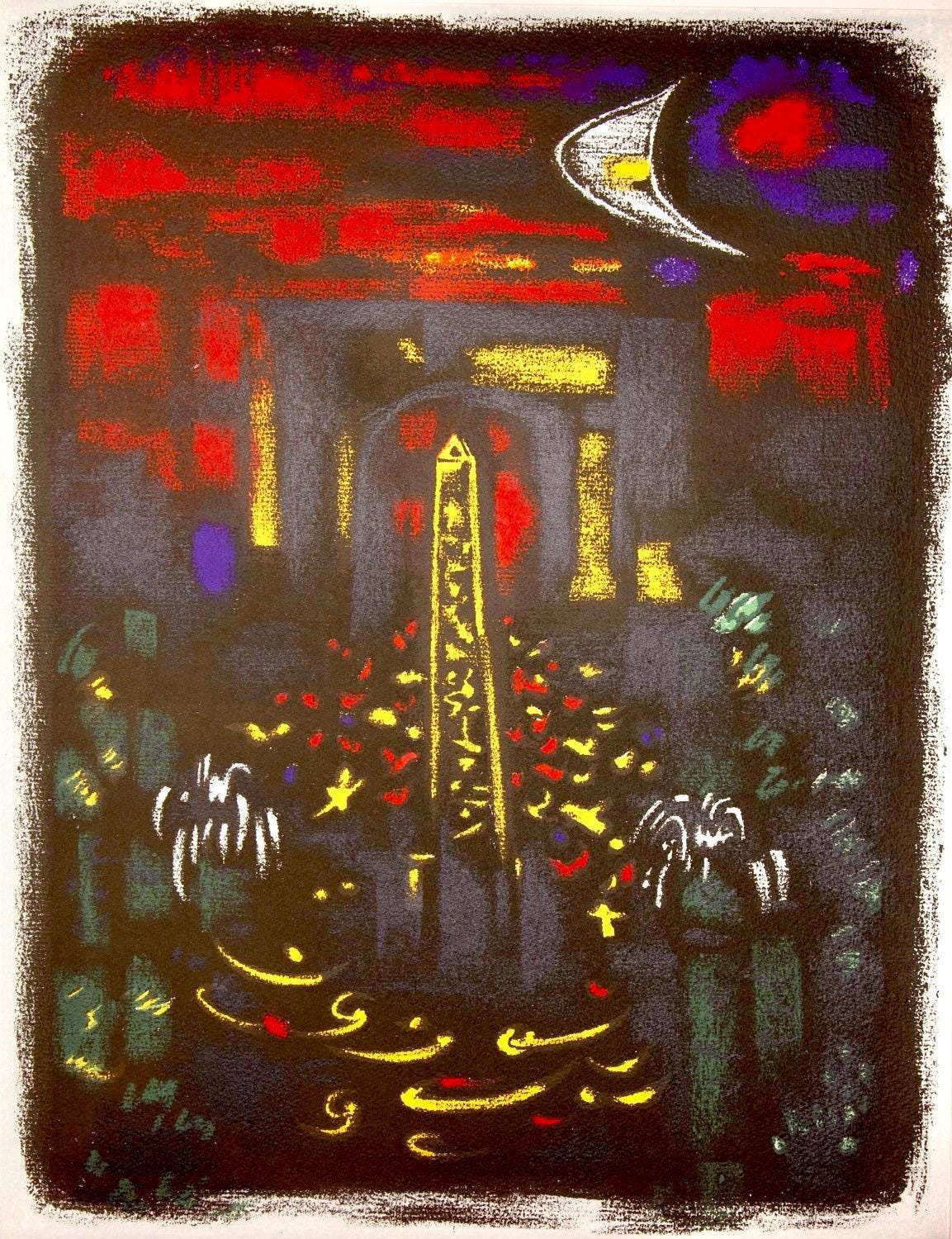 André Masson, Place de la Concorde et L'Arc de Triomphe, Regards sur Paris, Limited Edition Lithograph