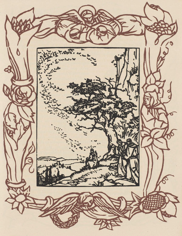 Émile Bernard, Composition (Morane, No. 100), Les Petites Fleurs de St. Françoise, Limited Edition Woodcut