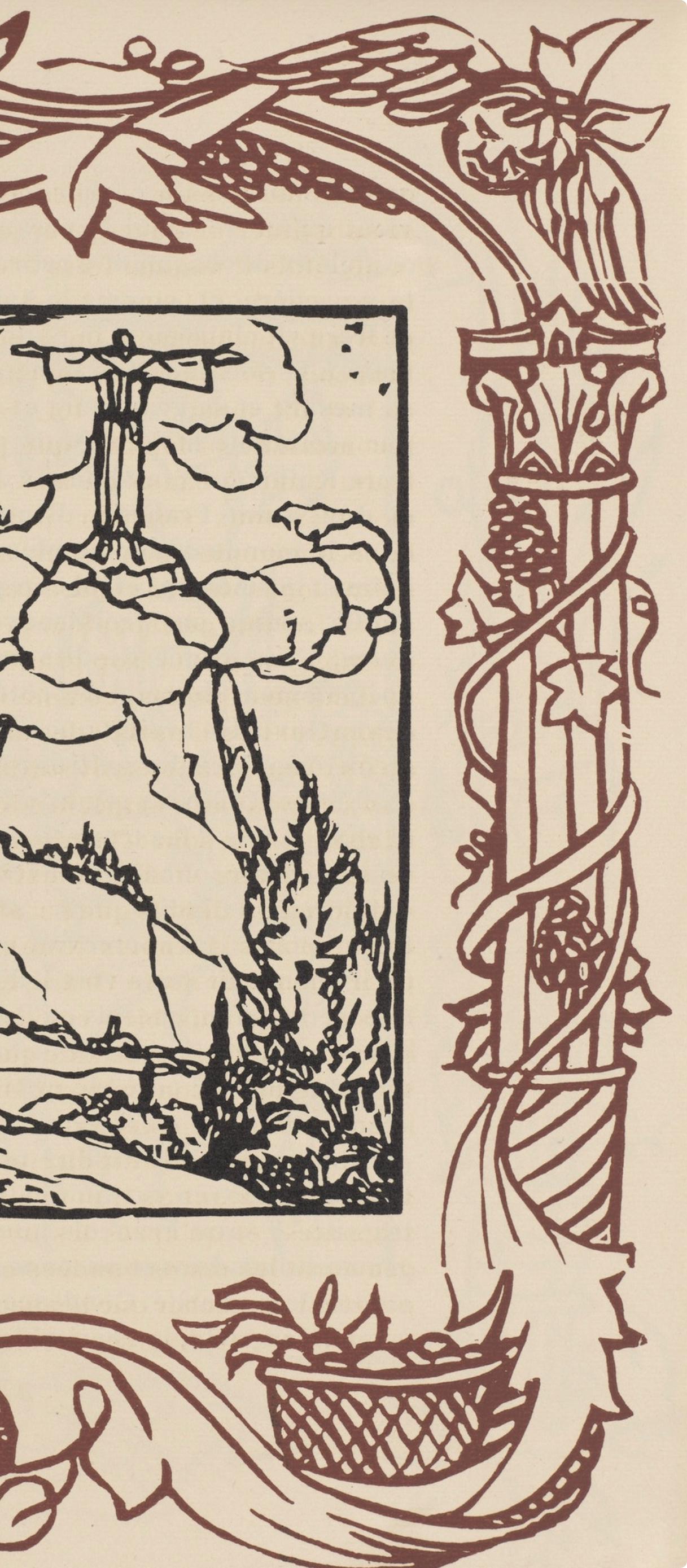 Émile Bernard, Composition (Morane, No. 100), Les Petites Fleurs de St. Françoise, Limited Edition Woodcut
