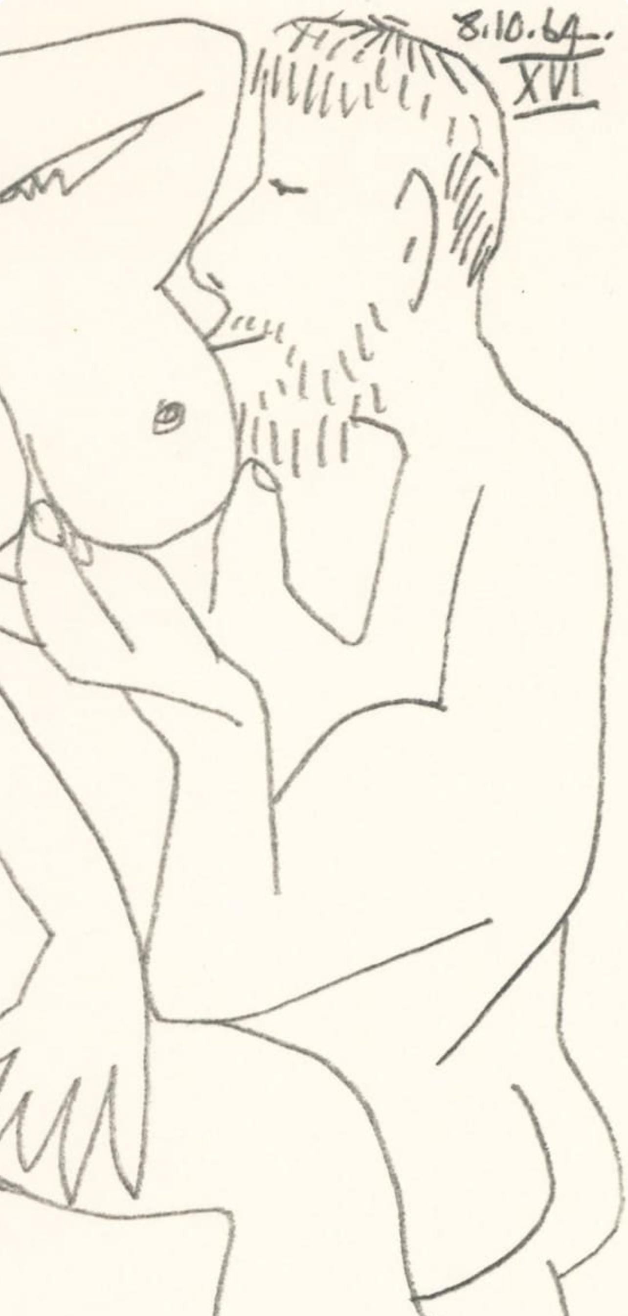 Pablo Picasso, Composition, Le Goût du Bonheur (Cramer 148; Bloch 2013), Limited Edition Mixed Media Lithograph