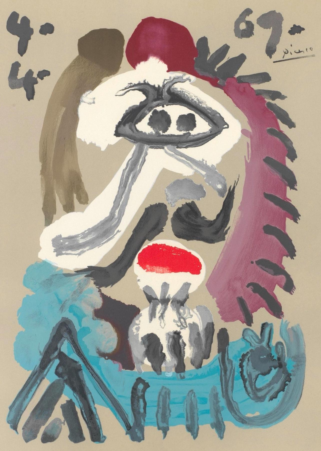 Pablo Picasso, Composition (Orozco 207-261), Vingt-Neuf Portraits Imaginaires, Limited Edition Lithograph