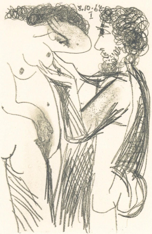 Pablo Picasso, Composition, Le Goût du Bonheur (Cramer 148; Bloch 2013), Limited Edition Mixed Media Lithograph