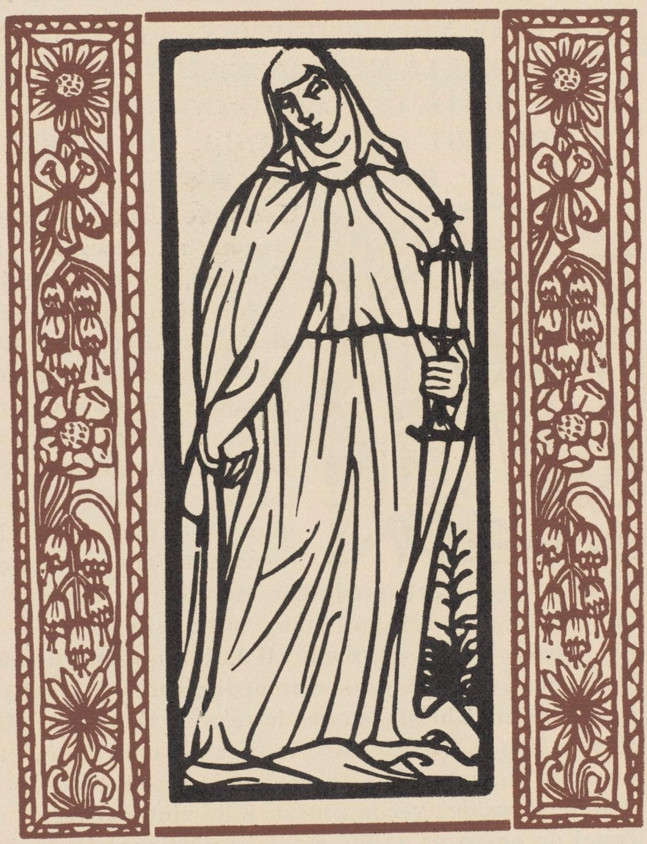 Émile Bernard, Composition (Morane, No. 100), Les Petites Fleurs de St. Françoise, Limited Edition Woodcut