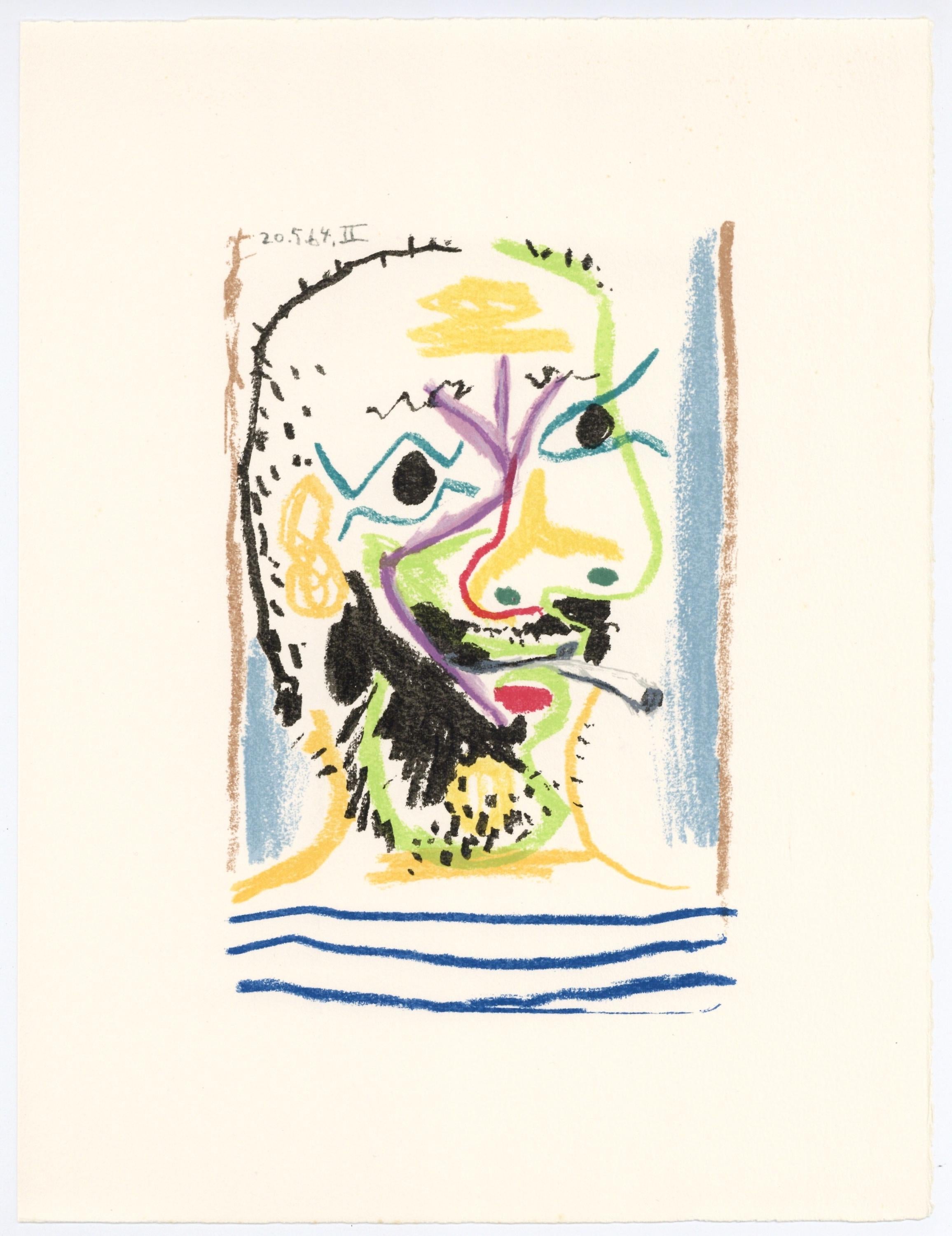 Pablo Picasso, Composition, Le Goût du Bonheur (Cramer 148; Bloch 2013), Limited Edition Mixed Media Lithograph
