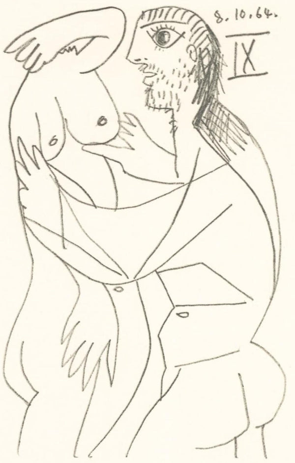 Pablo Picasso, Composition, Le Goût du Bonheur (Cramer 148; Bloch 2013), Limited Edition Mixed Media Lithograph