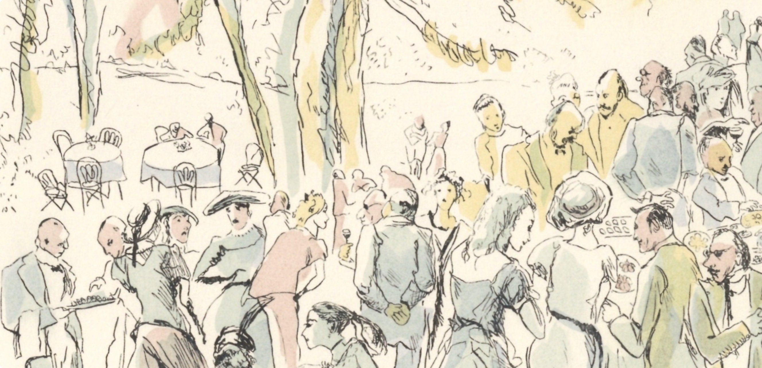 Léonard Tsugouharu Foujita (藤田 嗣治), Garden Party, Vins, Fleurs et Flammes, Limited Edition Lithograph