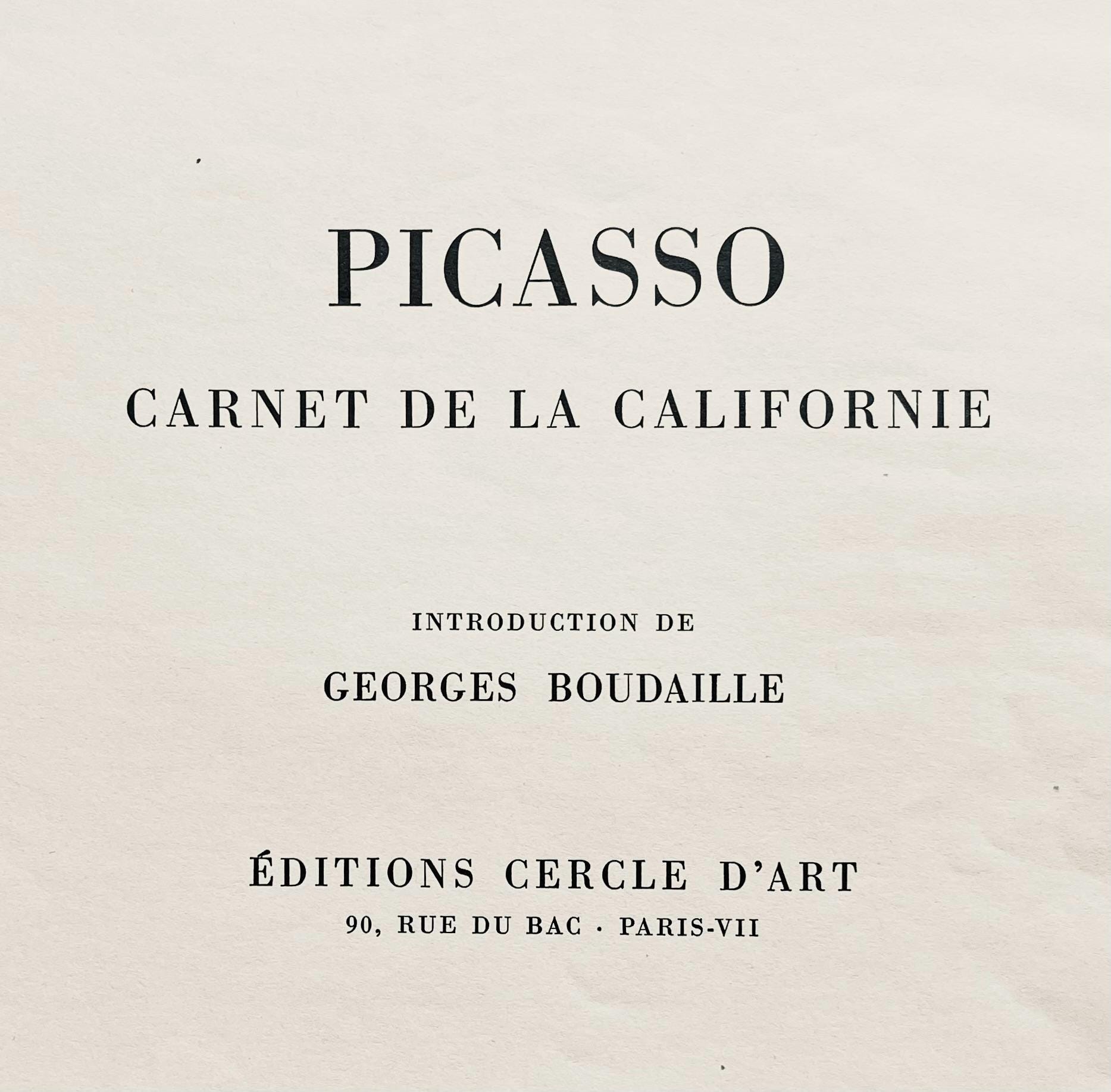 Pablo Picasso, Composition (Cramer 101), Carnet de la Californie, Limited Edition Lithograph