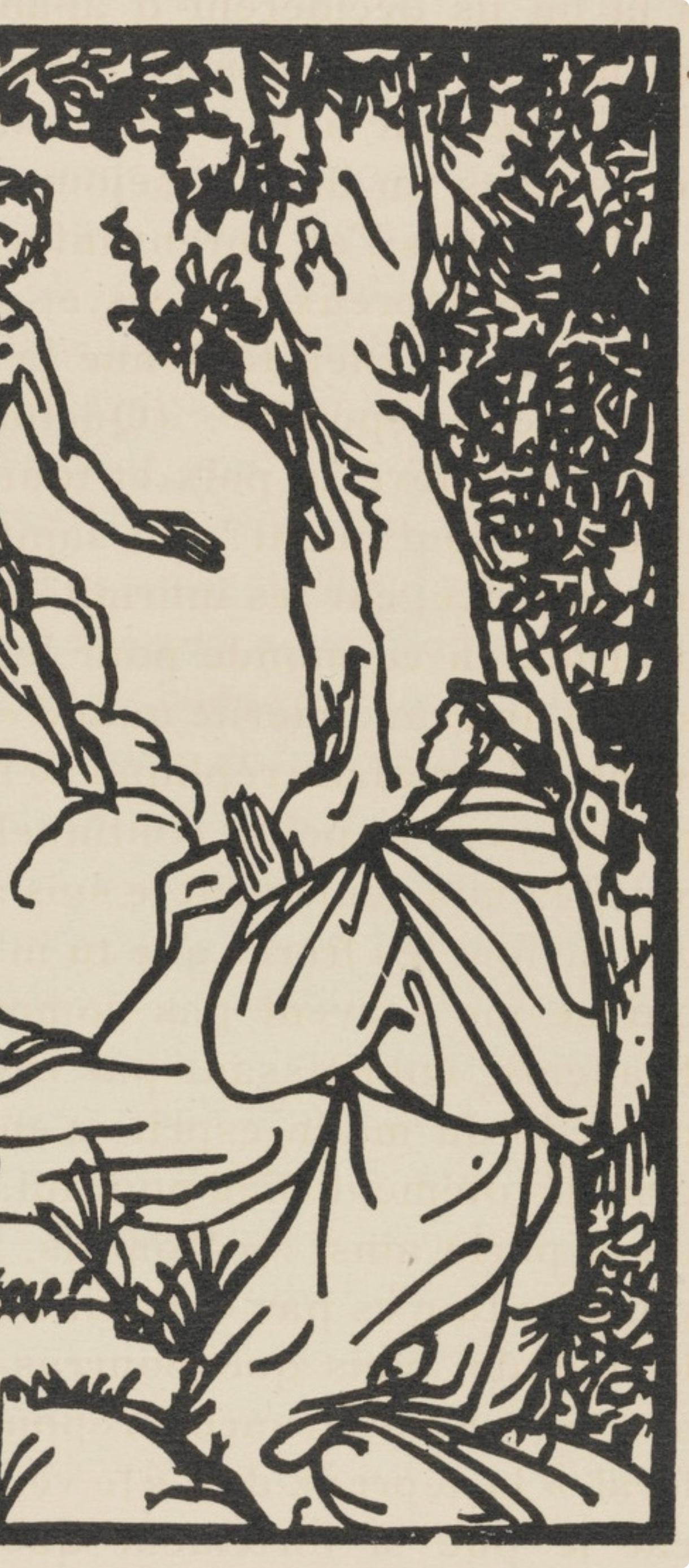 Émile Bernard, Composition (Morane, No. 100), Les Petites Fleurs de St. Françoise, Limited Edition Woodcut