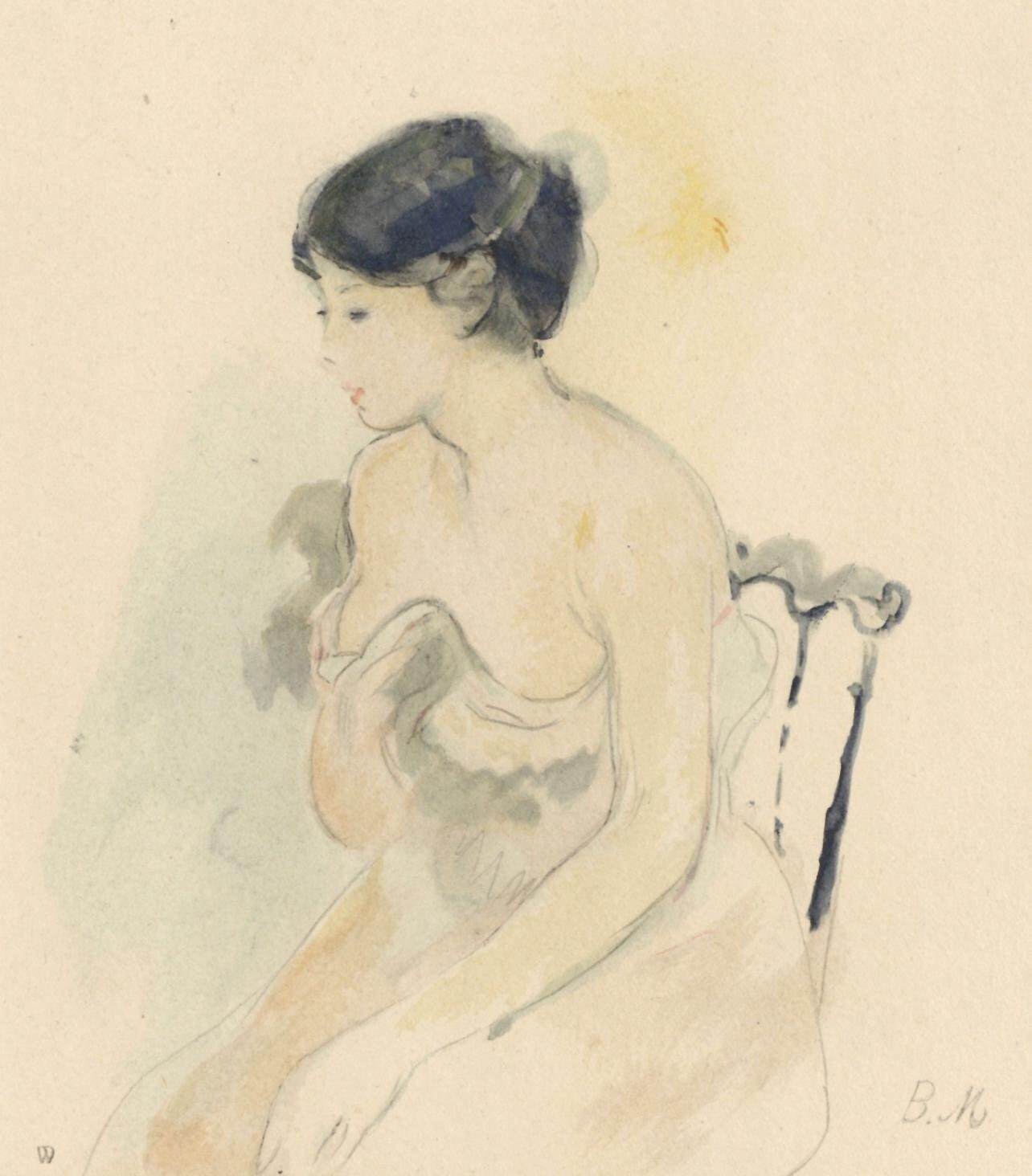 Berthe Morisot, La jeune femme décolletée, Berthe Morisot Seize Aquarelles, Limited Edition Lithograph