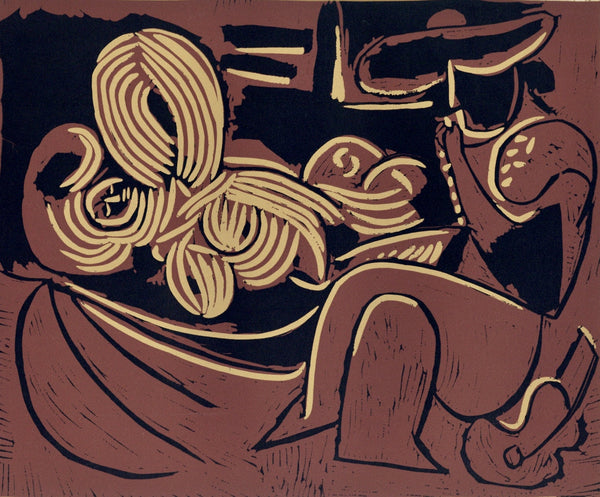 Pablo Picasso, The Aubade with Sleeping Woman (Orozco 214), Grabados al linóleo, Limited Edition Linocut