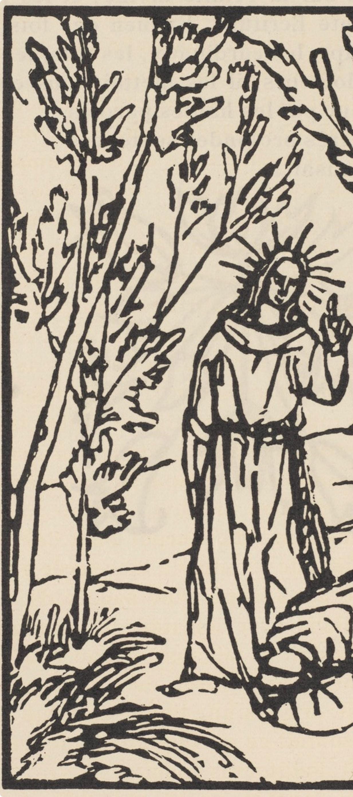 Émile Bernard, Composition (Morane, No. 100), Les Petites Fleurs de St. Françoise, Limited Edition Woodcut