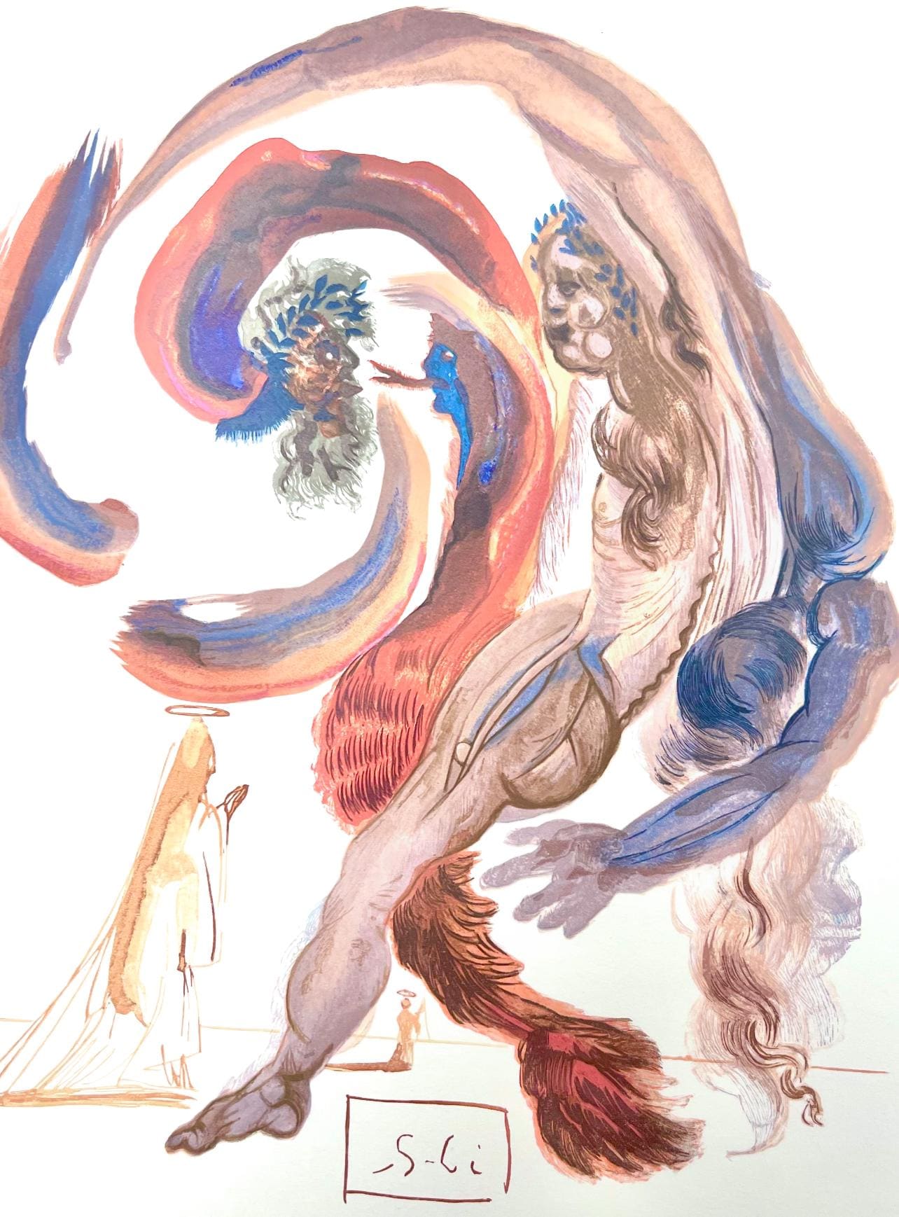 Salvador Dali, Fegefeuer XVIII (Field 189-200; Michler/Löpsinger 1039-1138), Die Göttliche Komödie, Signed, Limited Edition Woodcut