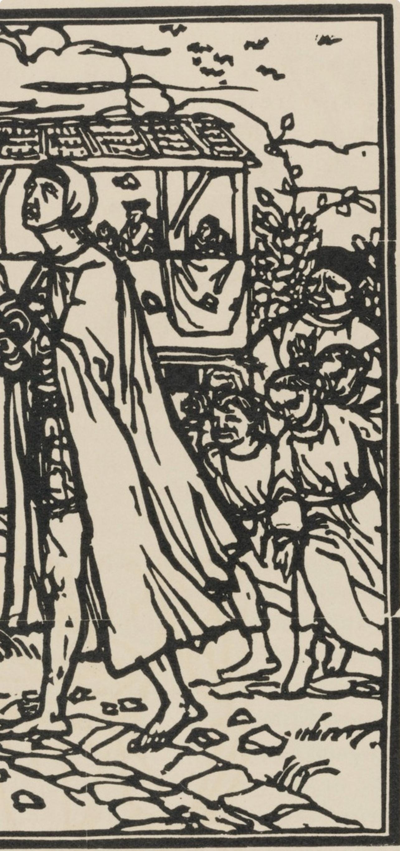 Émile Bernard, Composition (Morane, No. 100), Les Petites Fleurs de St. Françoise, Limited Edition Woodcut