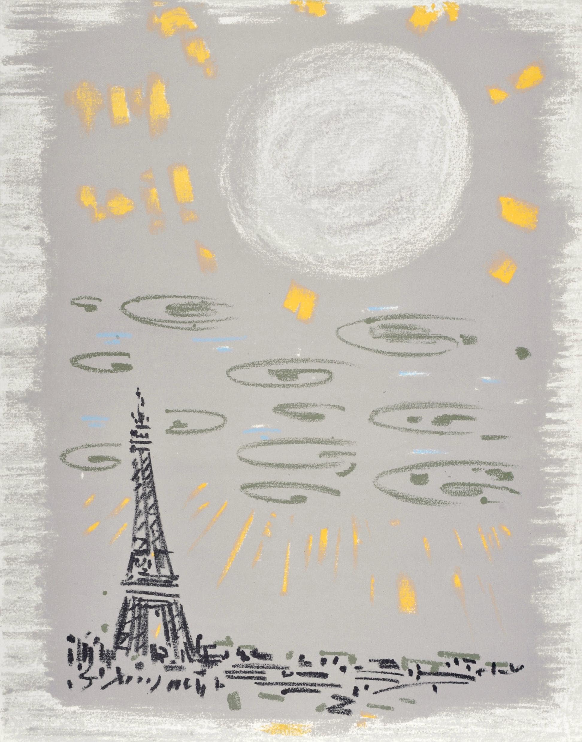 André Masson, La Tour Eiffel au ciel gris, Regards sur Paris, Limited Edition Lithograph