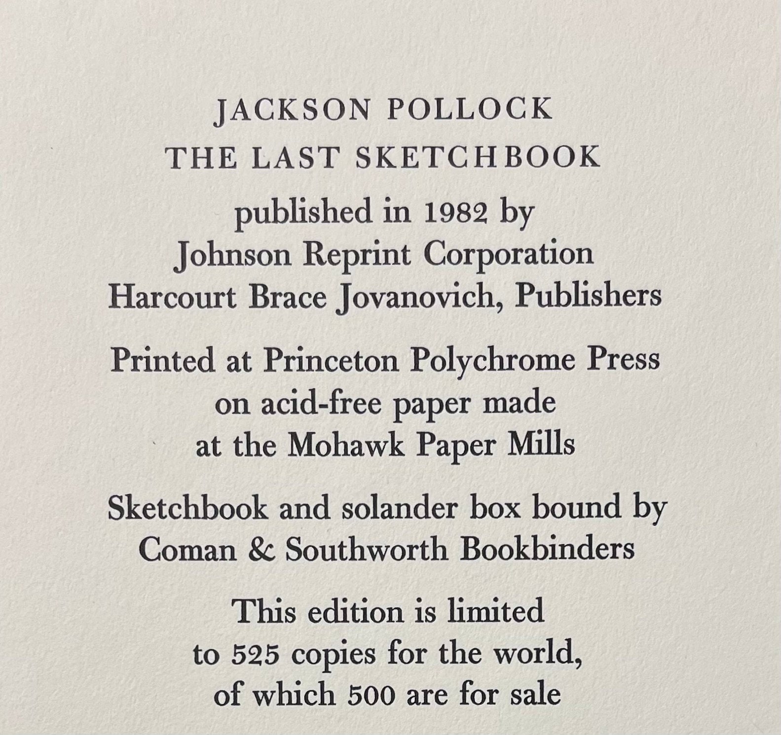 Jackson Pollock, Composition, Jackson Pollock, The Last Sketchbook, Limited Edition Lithograph