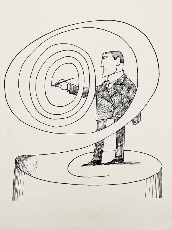 Saul Steinberg, Composition, Derrière le miroir, Limited Edition Lithograph