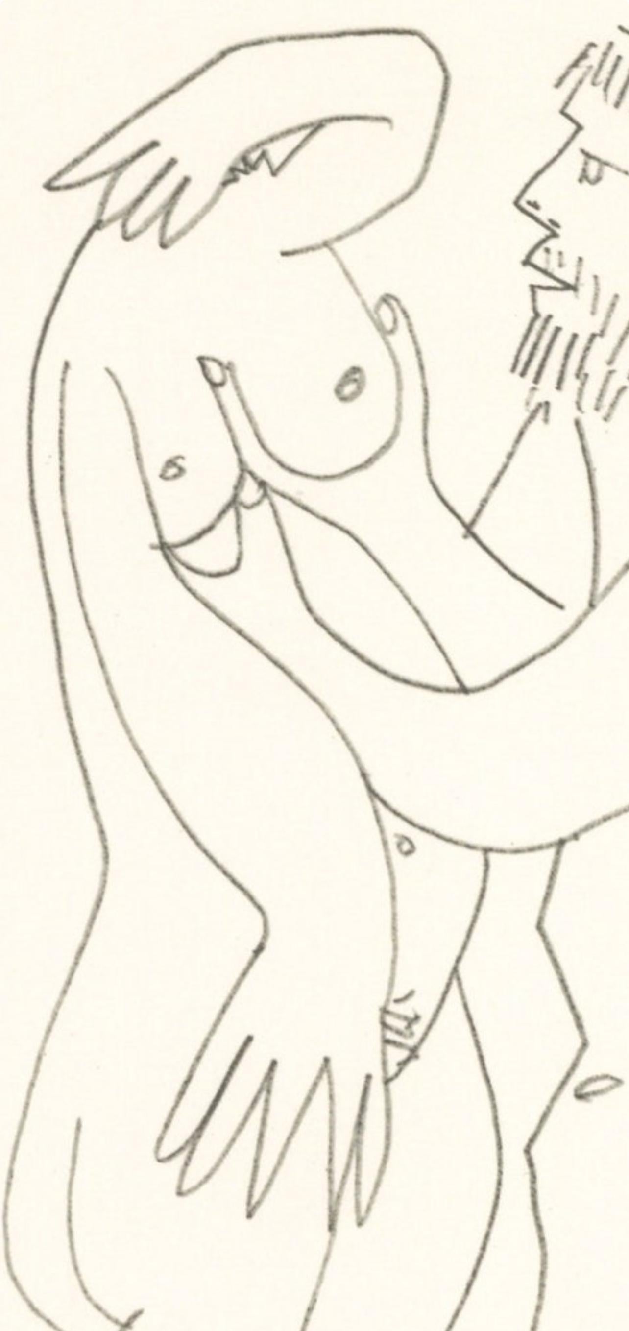 Pablo Picasso, Composition, Le Goût du Bonheur (Cramer 148; Bloch 2013), Limited Edition Mixed Media Lithograph